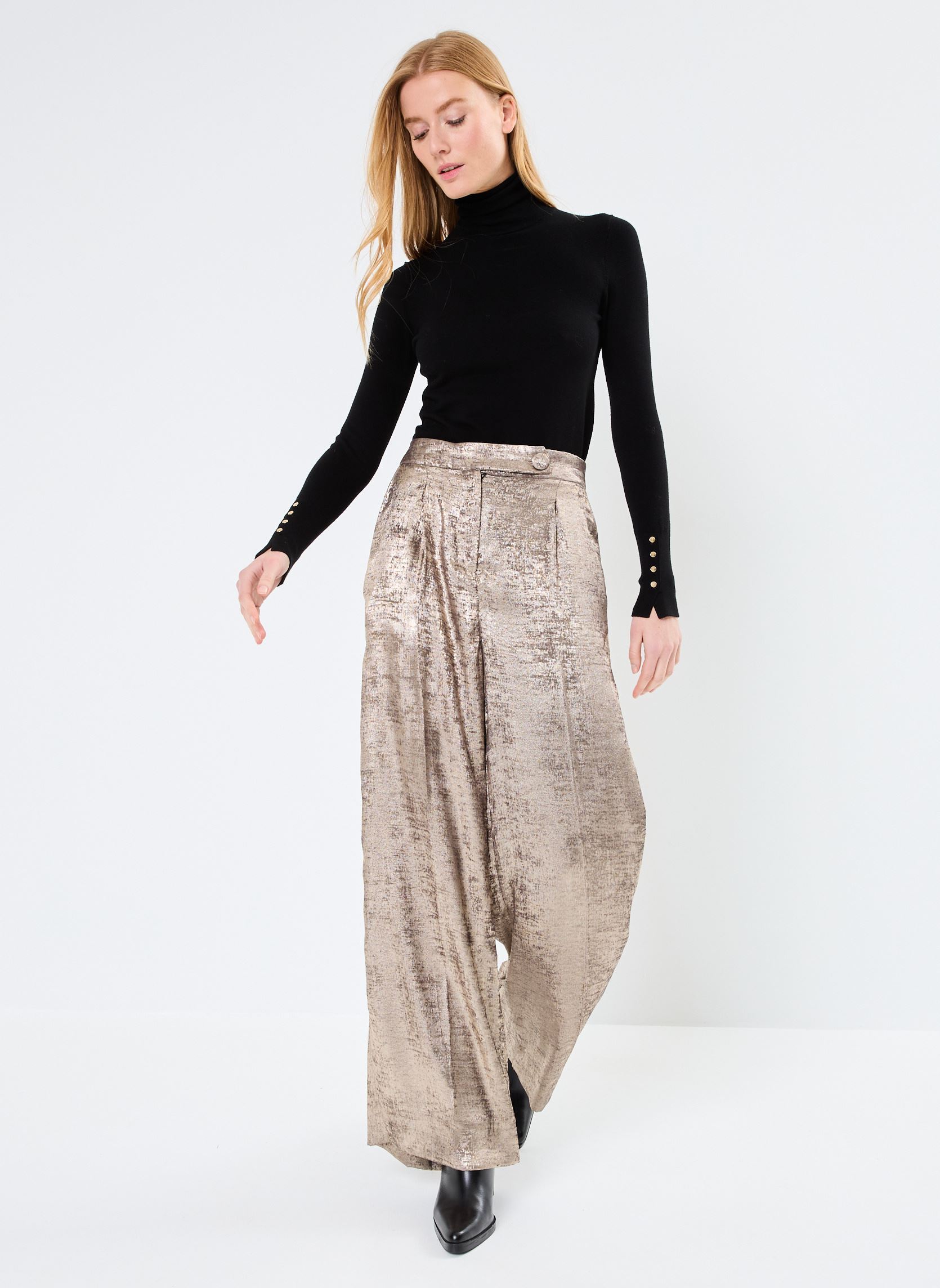 Pantalons larges Bydalona Pants - femme argent B-Young Pantalons larges Bydalona Pants - femme argent Gold mix