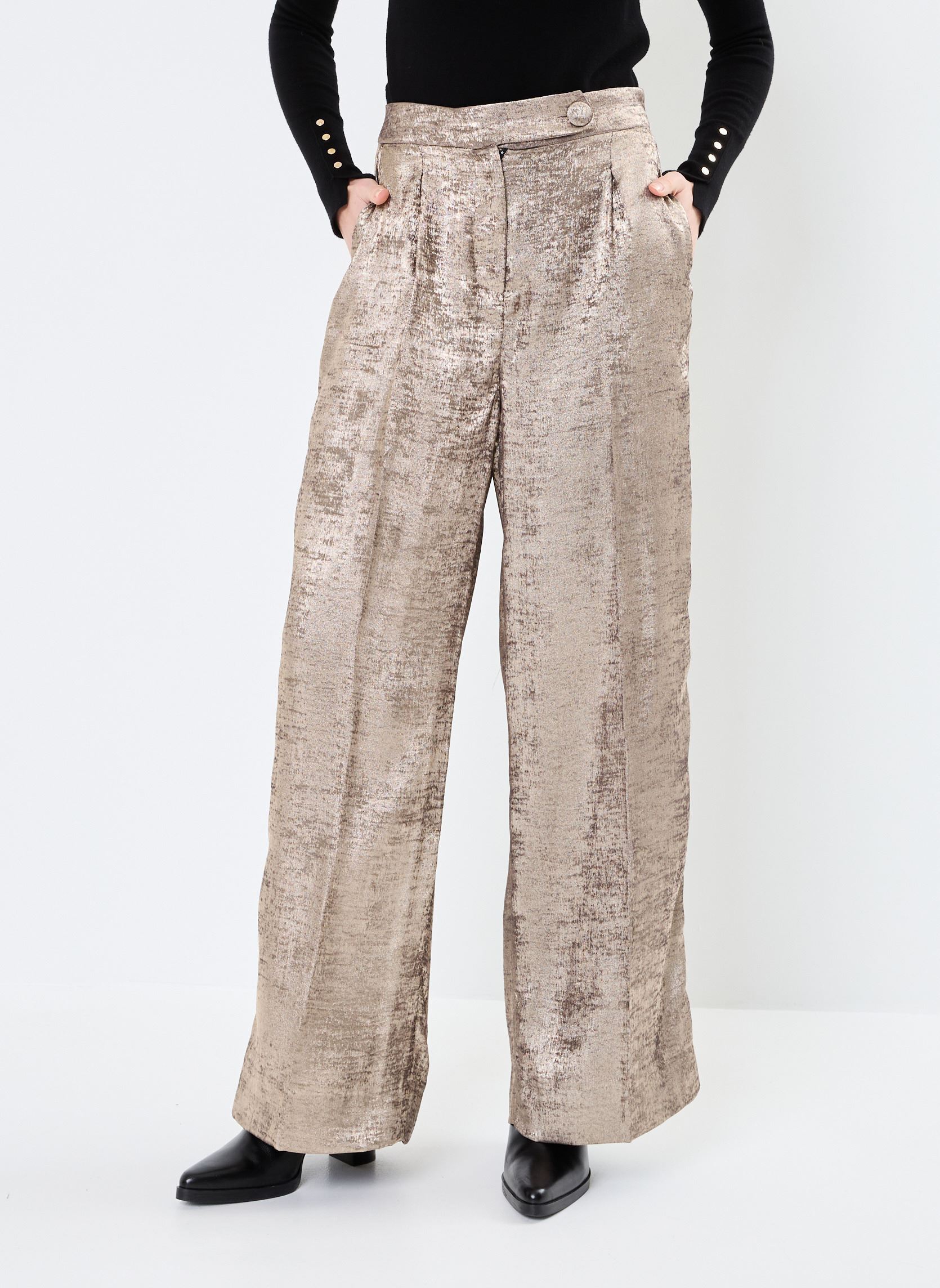 Pantalons larges Bydalona Pants - femme argent B-Young Pantalons larges Bydalona Pants - femme argent Gold mix
