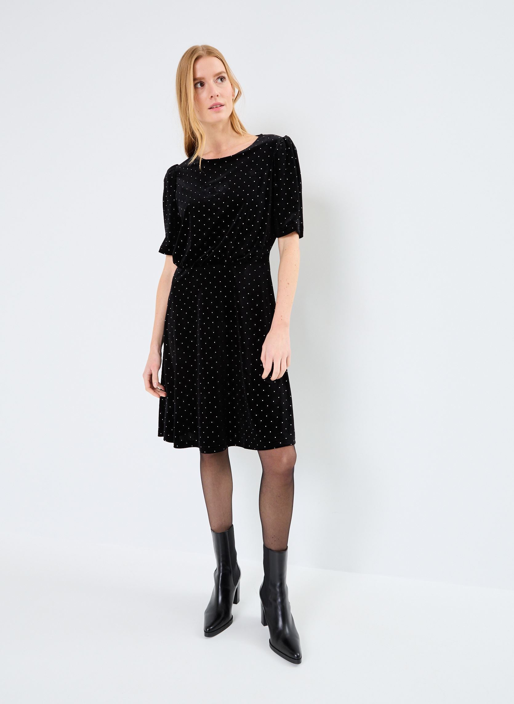 Kleider Byperry Dress - damen schwarz B-Young Kleider Byperry Dress - damen schwarz Black Mix