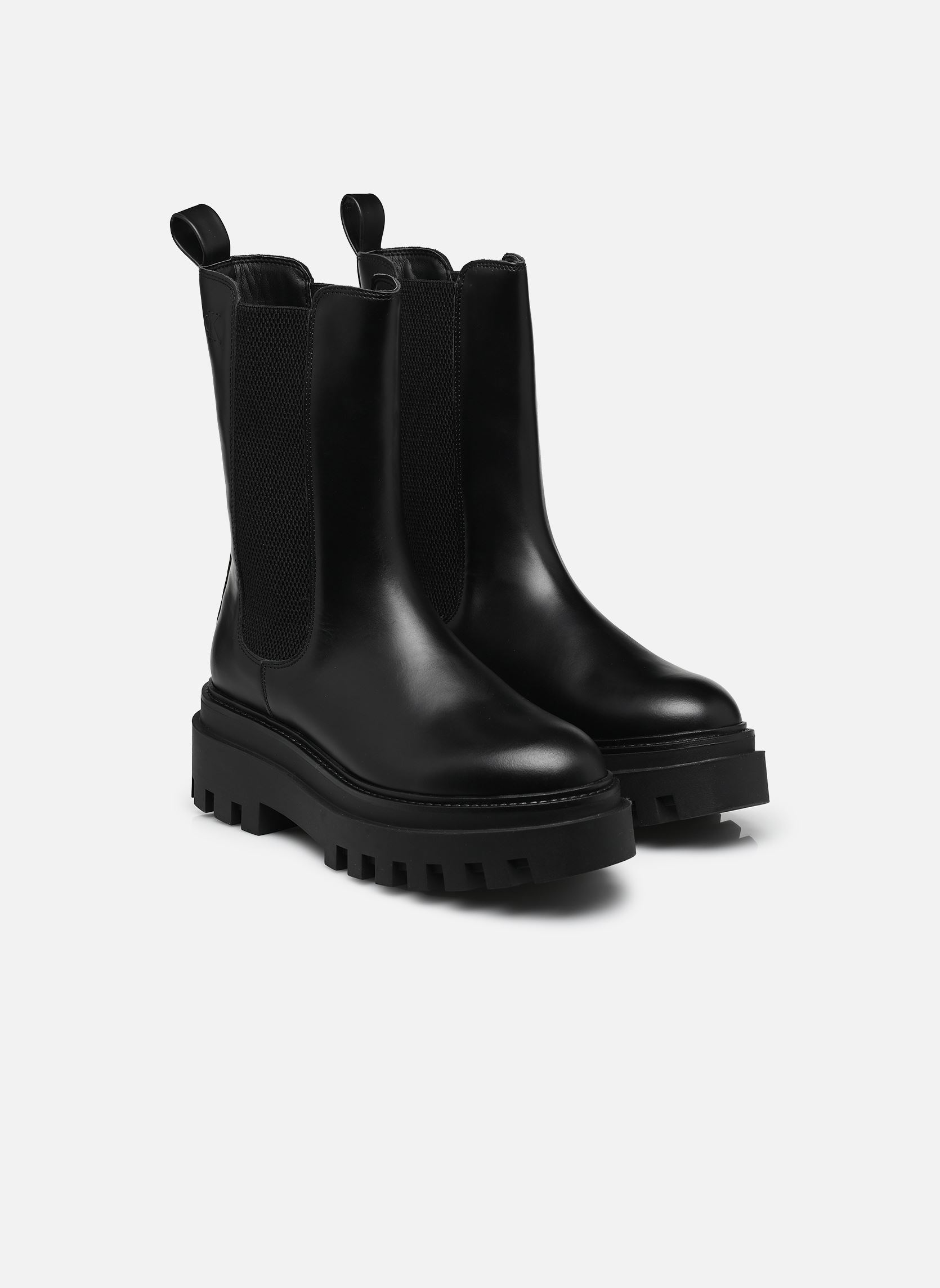 Stiefeletten und Stiefel FLATFORM CHELSEA BOOT MG LTH damen schwarz Calvin Klein Stiefeletten und Stiefel FLATFORM CHELSEA BOOT MG LTH damen schwarz 0GJ TRIPLE BLACK