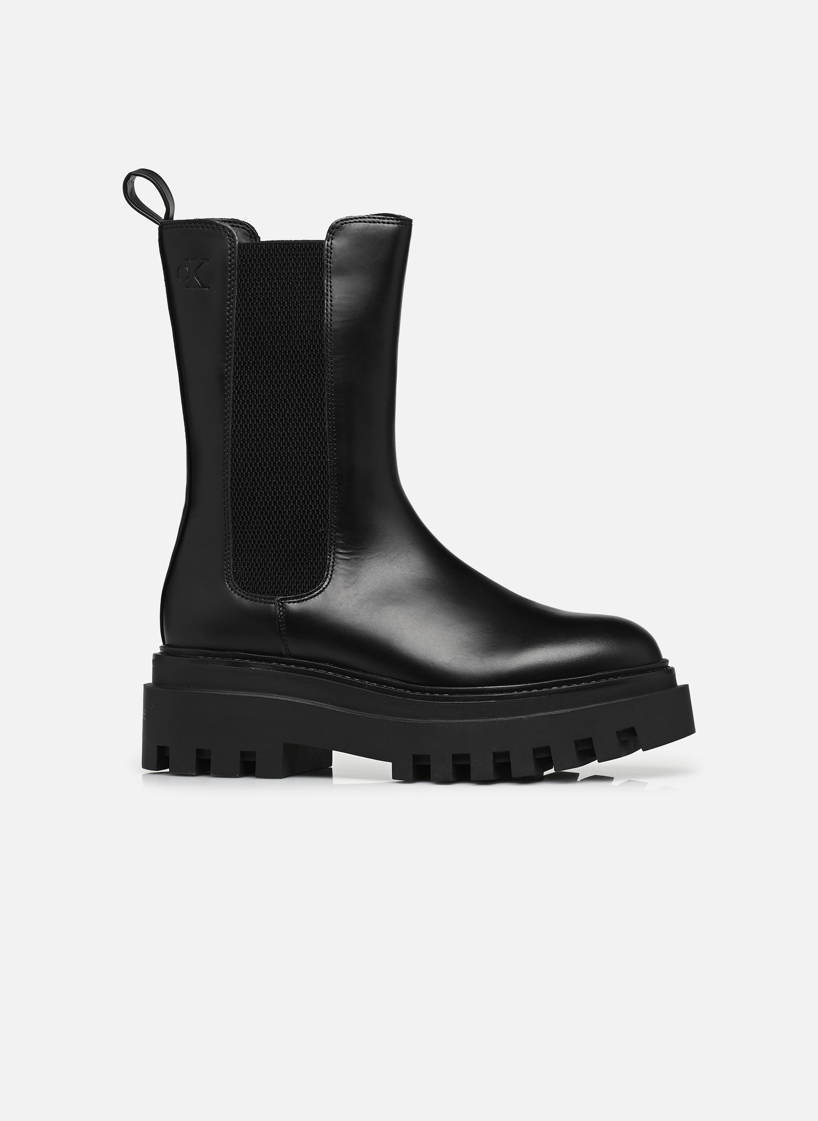Stiefeletten und Stiefel FLATFORM CHELSEA BOOT MG LTH damen schwarz Calvin Klein Stiefeletten und Stiefel FLATFORM CHELSEA BOOT MG LTH damen schwarz 0GJ TRIPLE BLACK