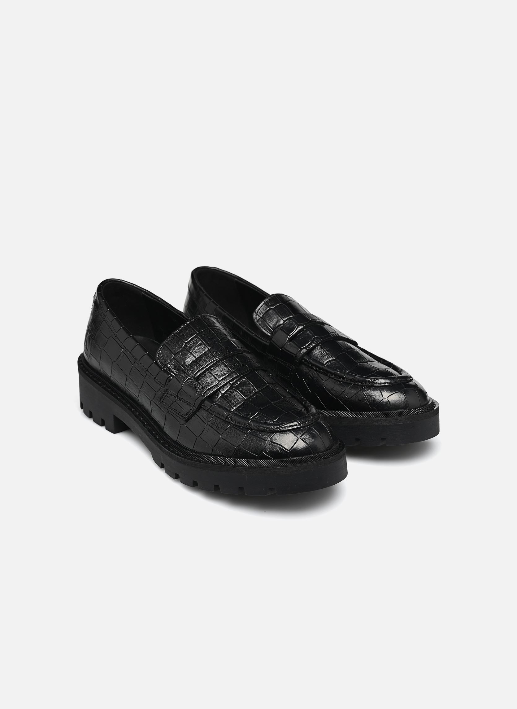 Loafer FLATFORM LOAFER MG CROC LTH damen schwarz Calvin Klein Loafer FLATFORM LOAFER MG CROC LTH damen schwarz 0GJ TRIPLE BLACK