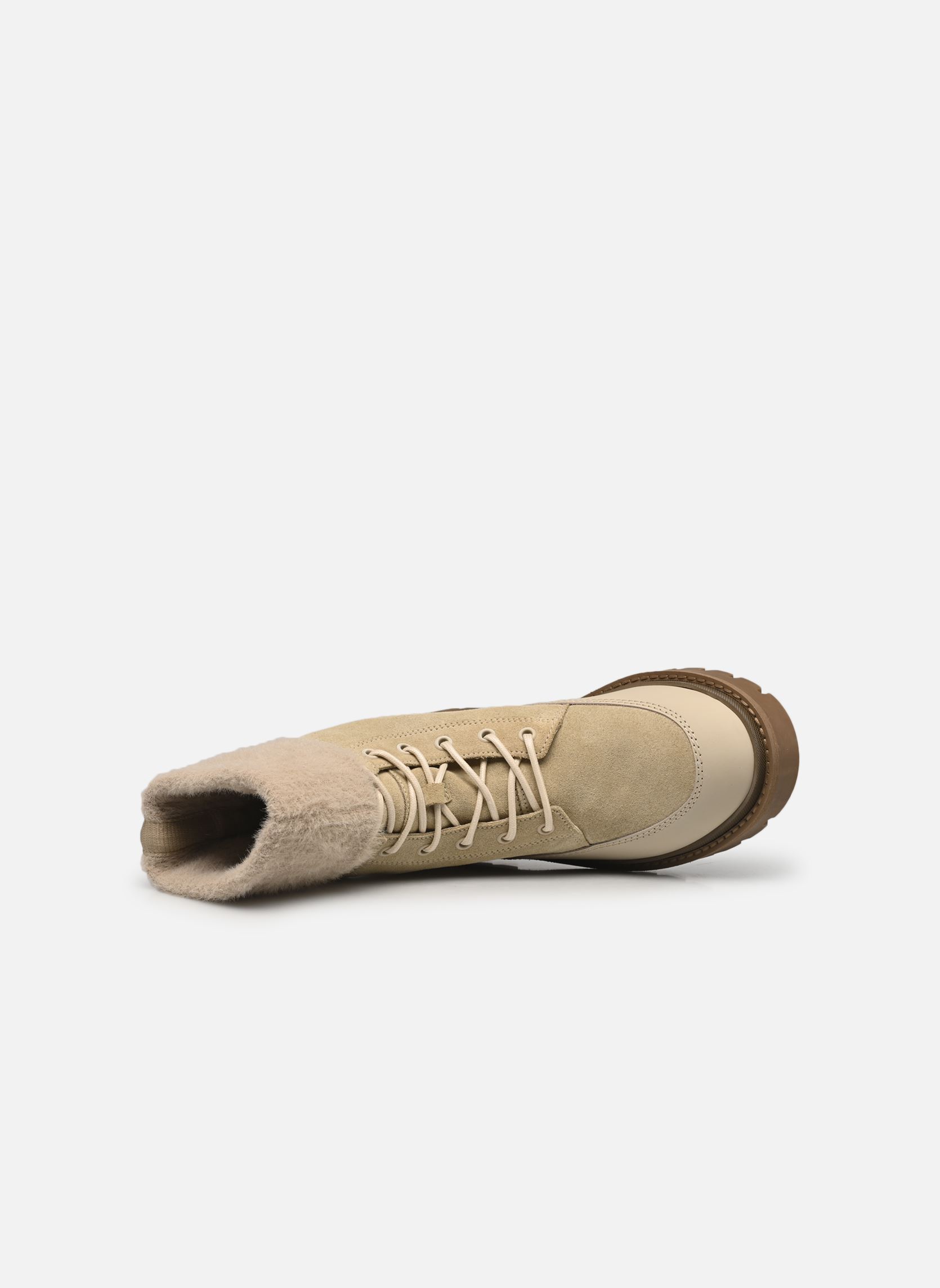 Geschnürte Stiefeletten COMBAT MID LACE UP BOOT WL damen beige Calvin Klein Geschnürte Stiefeletten COMBAT MID LACE UP BOOT WL damen beige 0HG EGGSHELL/SAVANNAH TAN
