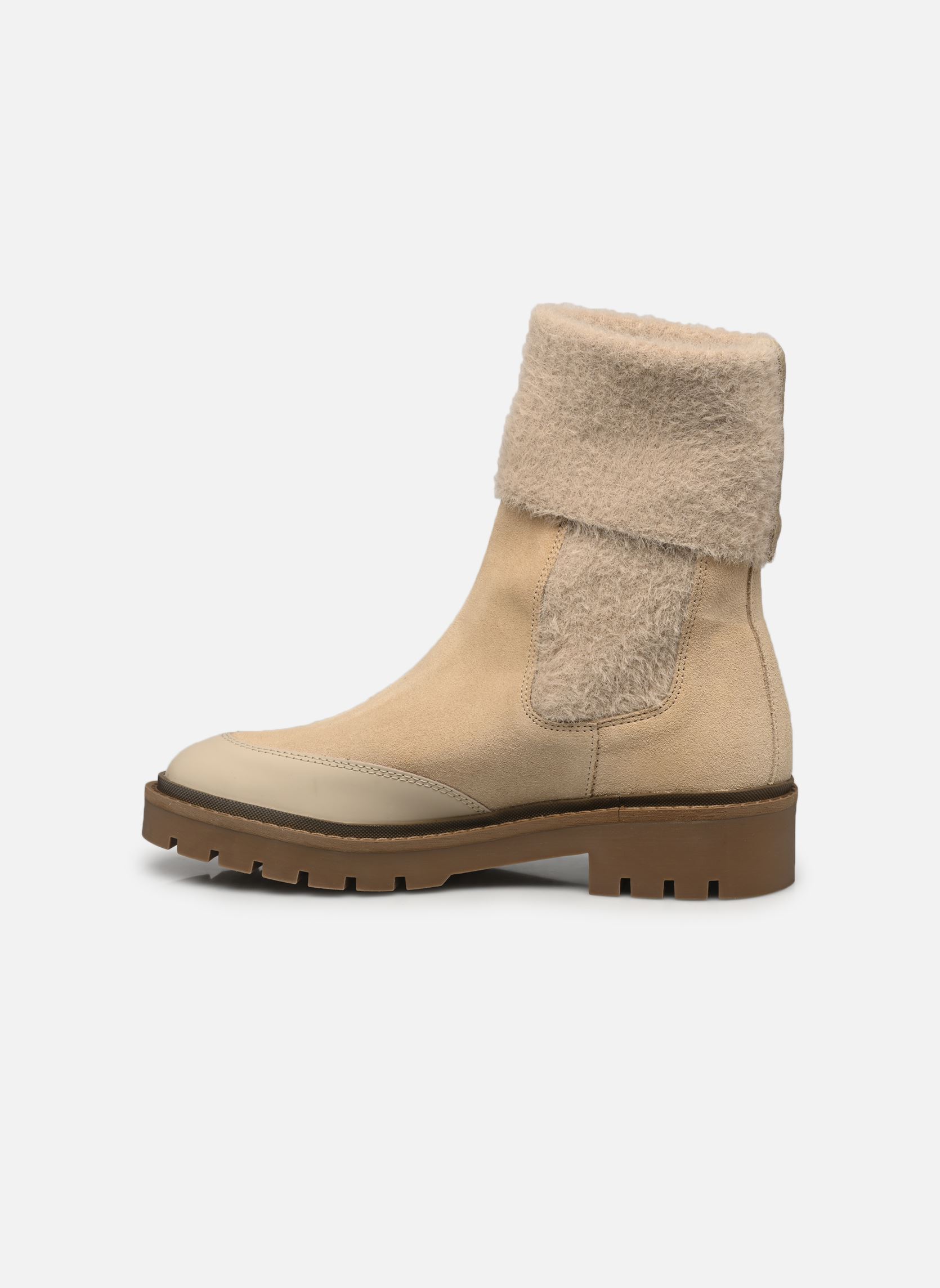 Bottines et boots COMBAT MID CHELSEA BOOT WL femme beige Calvin Klein Bottines et boots COMBAT MID CHELSEA BOOT WL femme beige 0HG EGGSHELL/SAVANNAH TAN