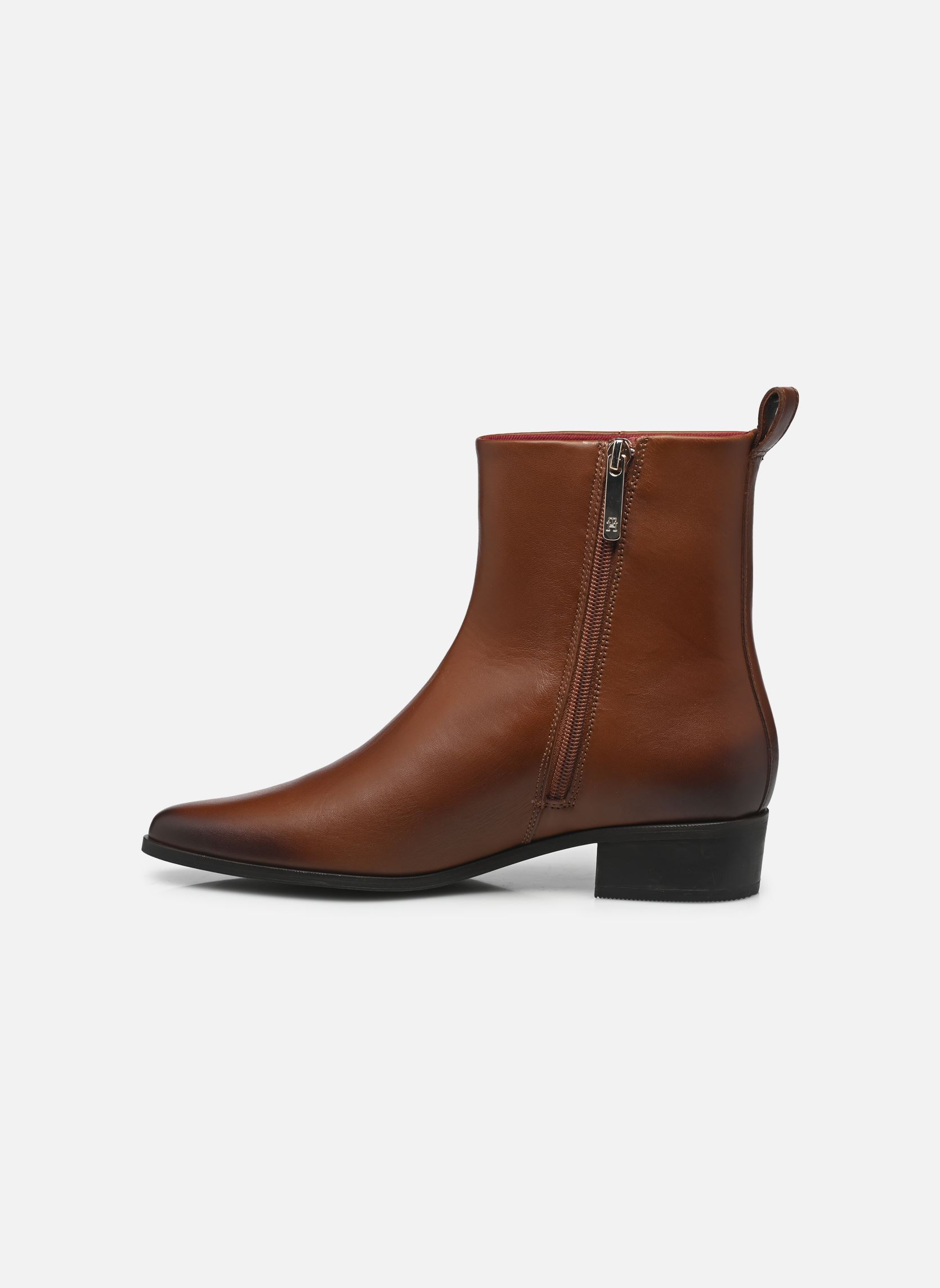 Bottines santiags LOW COWBOY FLAT LEATHER femme marron Tommy Hilfiger Bottines santiags LOW COWBOY FLAT LEATHER femme marron GPK COGNAC BROWN
