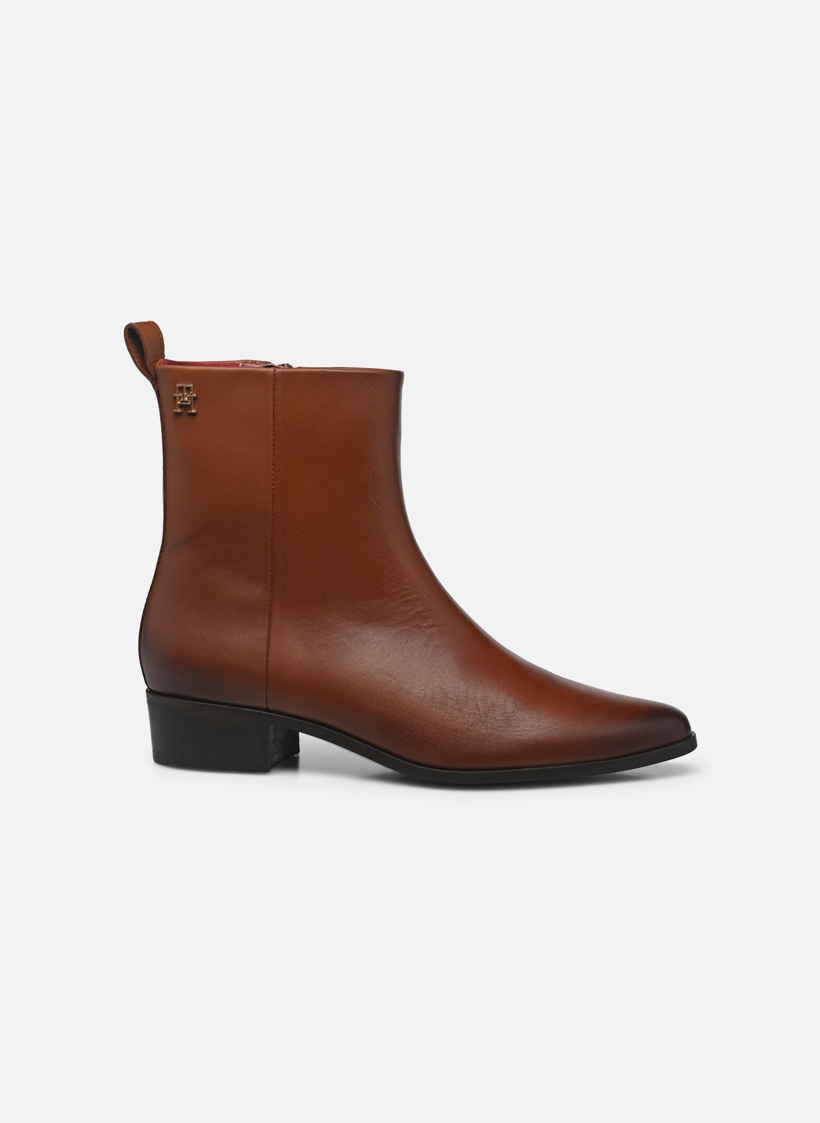 Bottines santiags LOW COWBOY FLAT LEATHER femme marron Tommy Hilfiger Bottines santiags LOW COWBOY FLAT LEATHER femme marron GPK COGNAC BROWN