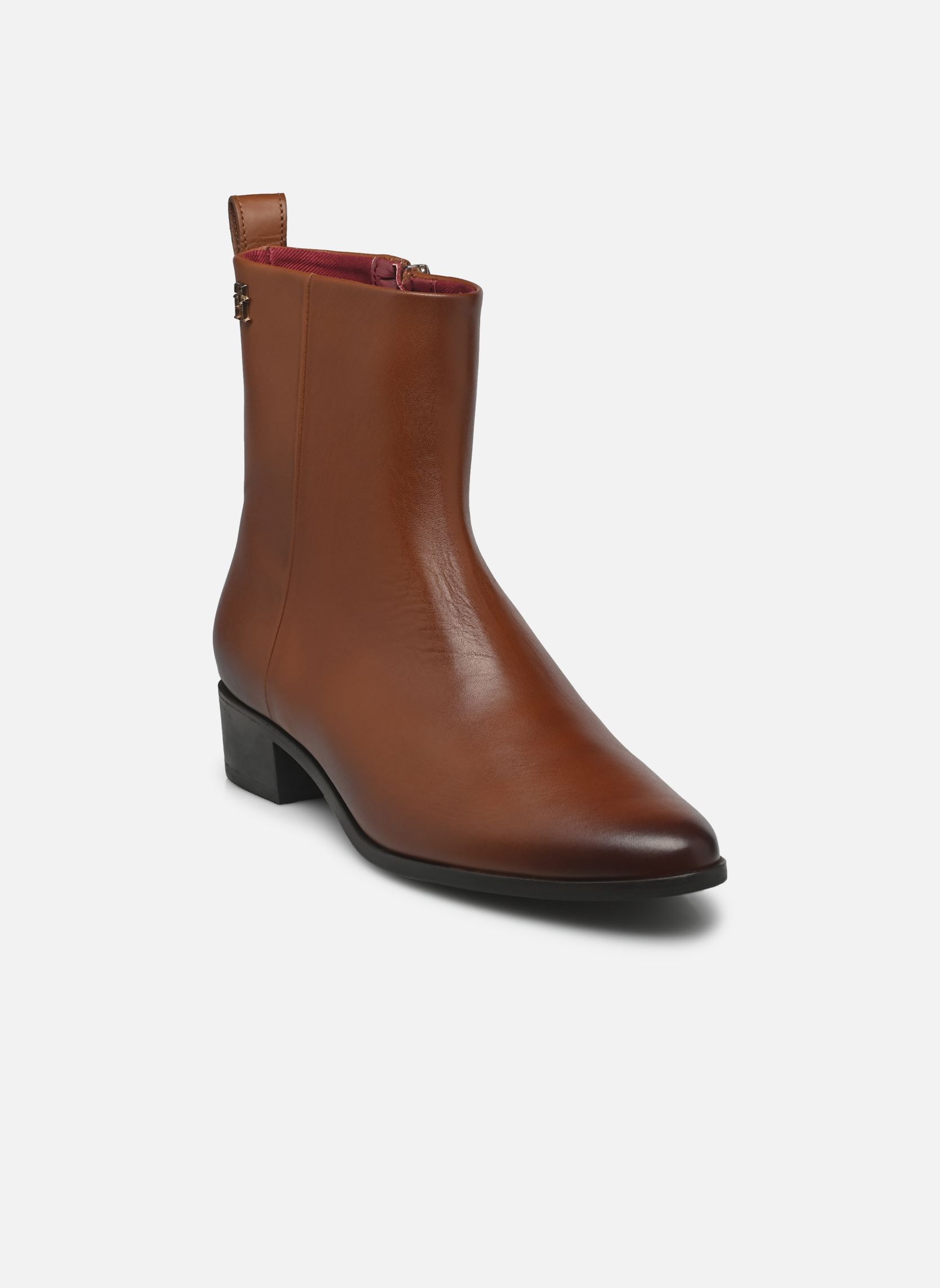 Bottines et boots Tommy Hilfiger LOW COWBOY FLAT LEATHER pour Femme