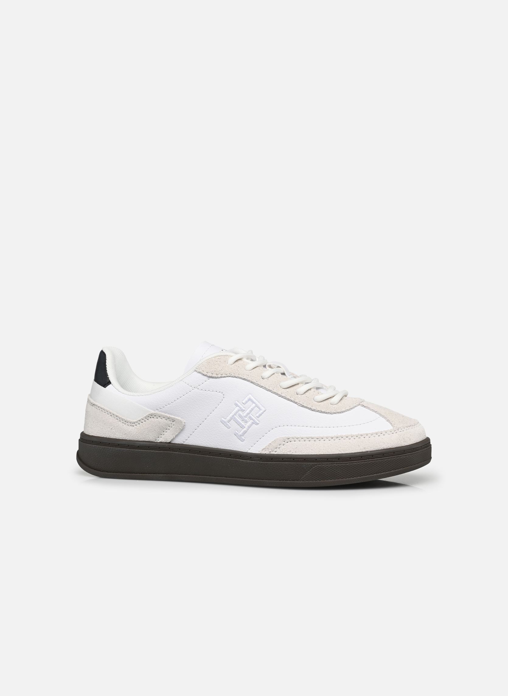 Baskets TH HERITAGE COURT SNEAKER LTHR femme blanc Tommy Hilfiger Baskets TH HERITAGE COURT SNEAKER LTHR femme blanc YBS WHITE