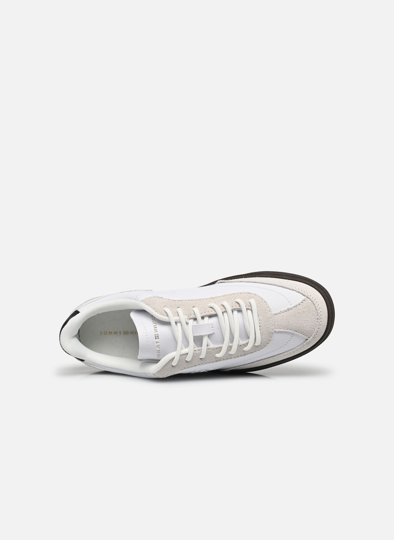 Baskets TH HERITAGE COURT SNEAKER LTHR femme blanc Tommy Hilfiger Baskets TH HERITAGE COURT SNEAKER LTHR femme blanc YBS WHITE
