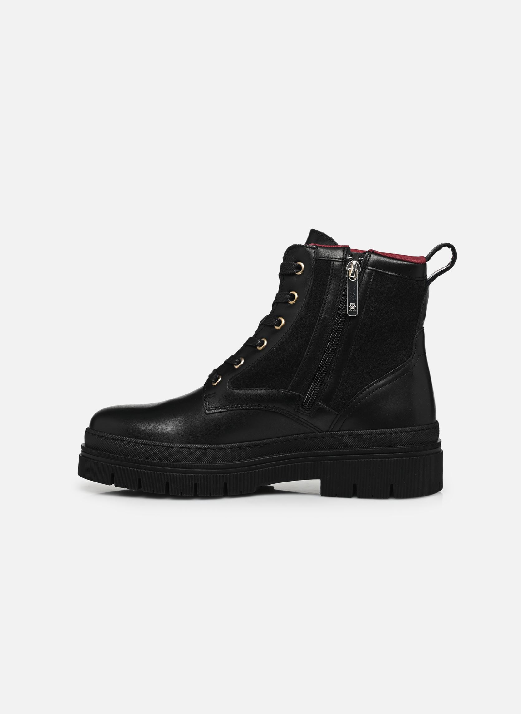 Geschnürte Stiefeletten NAUTICAL MELTON LEATHER LACE-UP damen schwarz Tommy Hilfiger Geschnürte Stiefeletten NAUTICAL MELTON LEATHER LACE-UP damen schwarz BDS BLACK