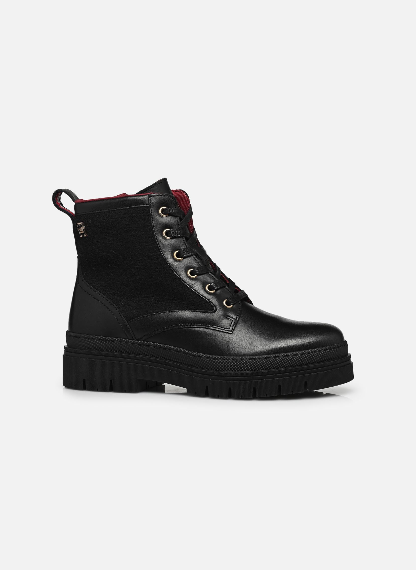 Geschnürte Stiefeletten NAUTICAL MELTON LEATHER LACE-UP damen schwarz Tommy Hilfiger Geschnürte Stiefeletten NAUTICAL MELTON LEATHER LACE-UP damen schwarz BDS BLACK