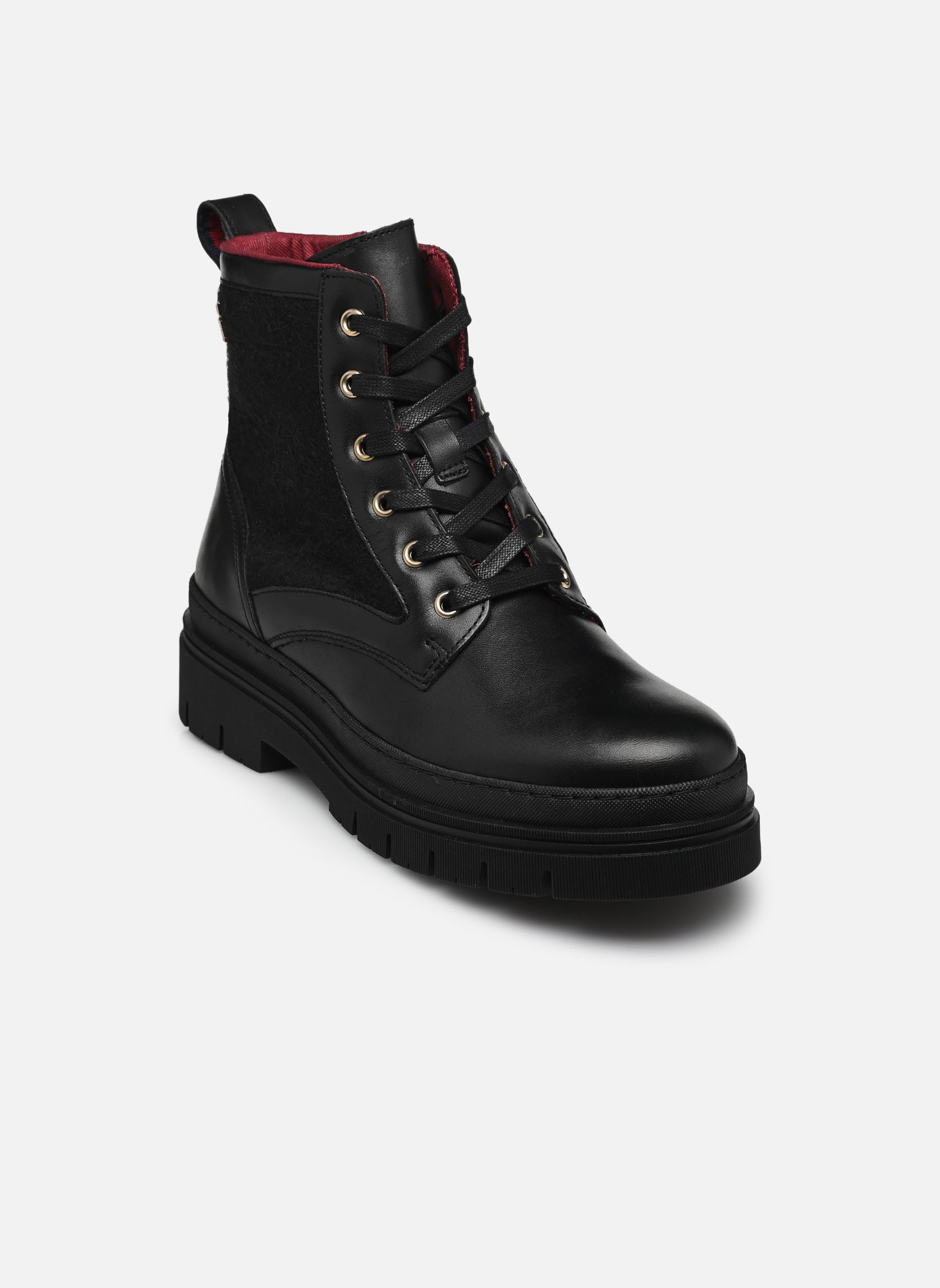 Geschnürte Stiefeletten NAUTICAL MELTON LEATHER LACE-UP damen schwarz Tommy Hilfiger Geschnürte Stiefeletten NAUTICAL MELTON LEATHER LACE-UP damen schwarz BDS BLACK
