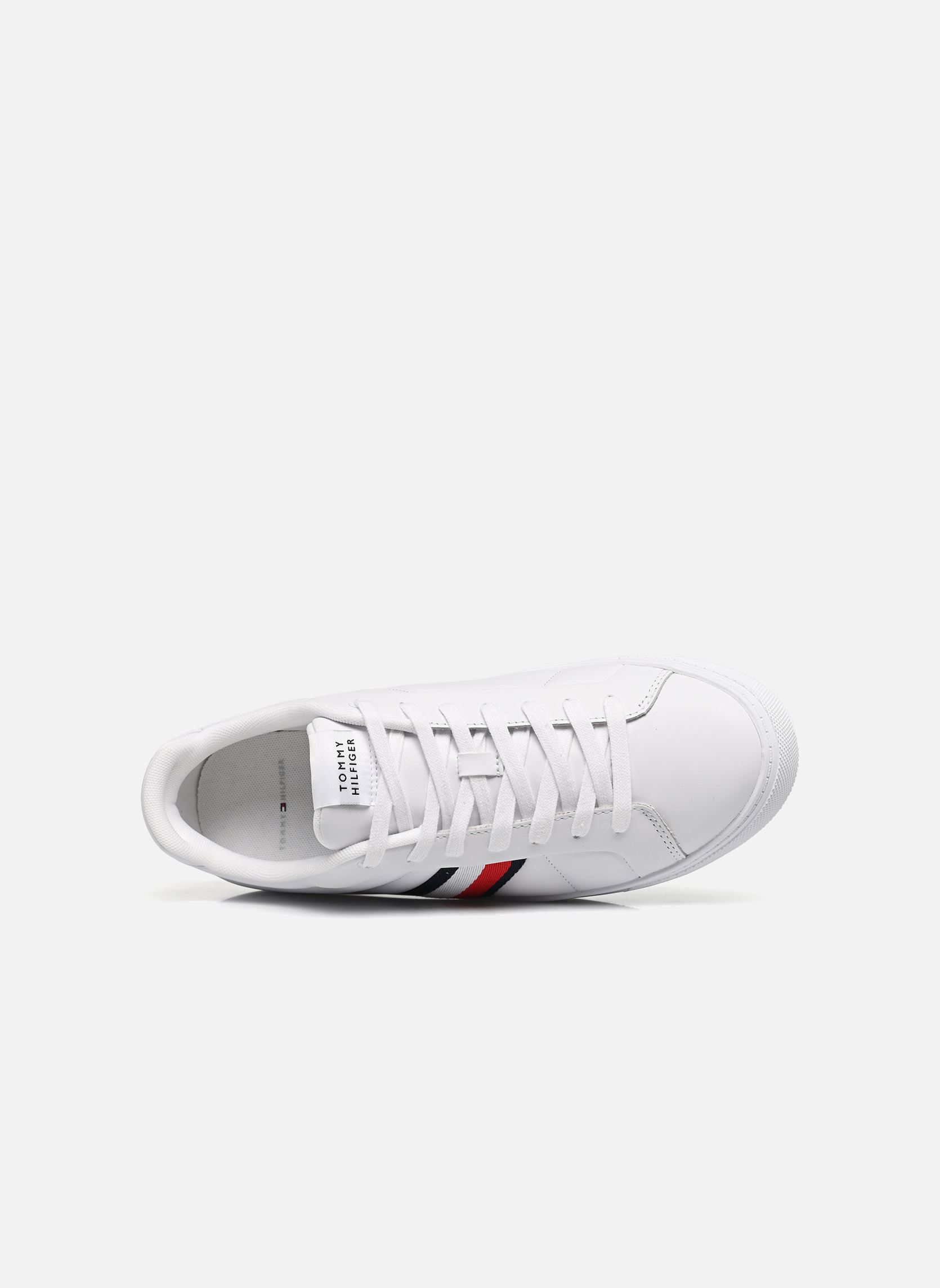 Baskets ICON COURT LTH STRIPES homme blanc Tommy Hilfiger Baskets ICON COURT LTH STRIPES homme blanc YBS WHITE