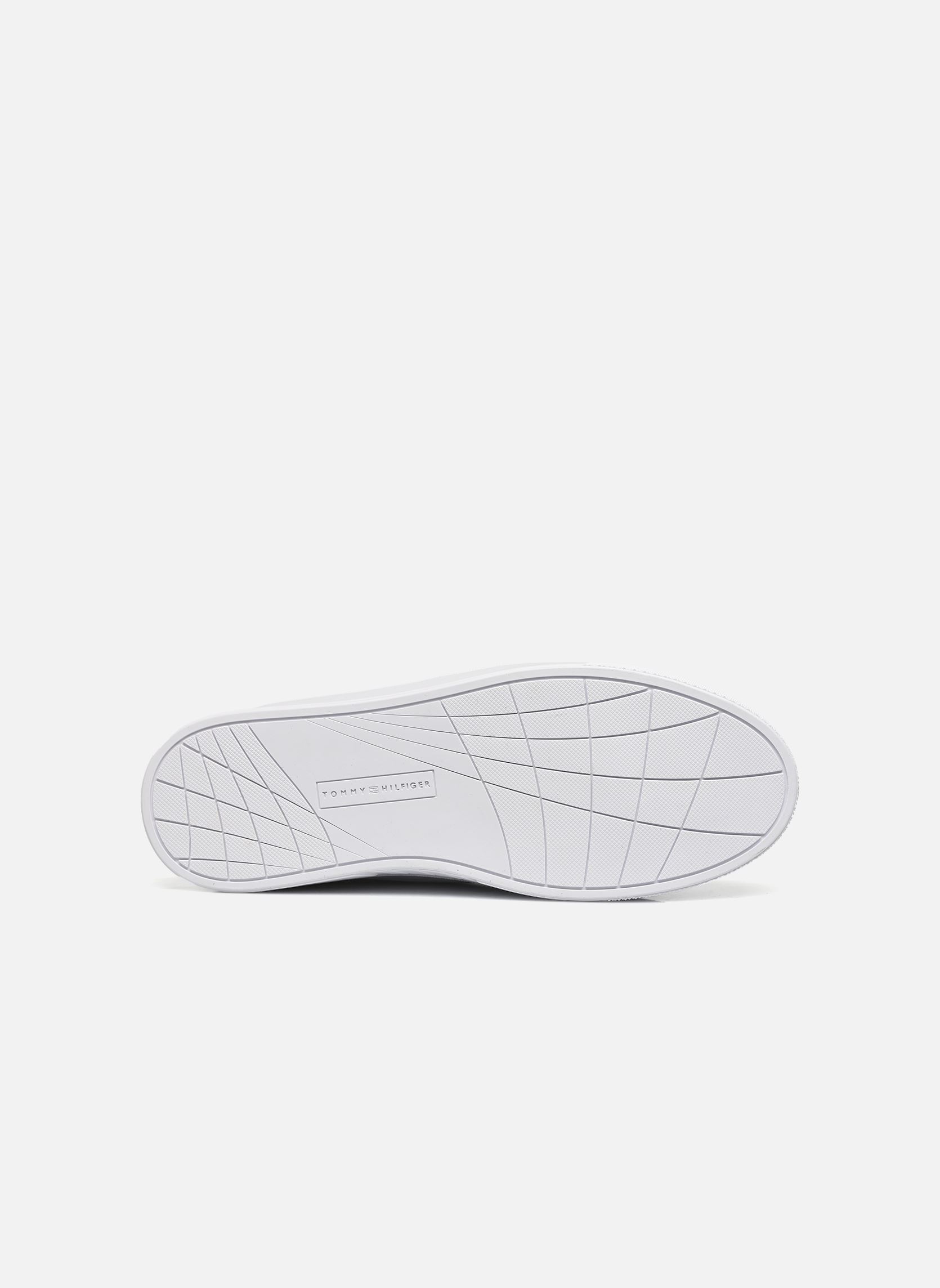 Baskets ICON COURT LTH STRIPES homme blanc Tommy Hilfiger Baskets ICON COURT LTH STRIPES homme blanc YBS WHITE