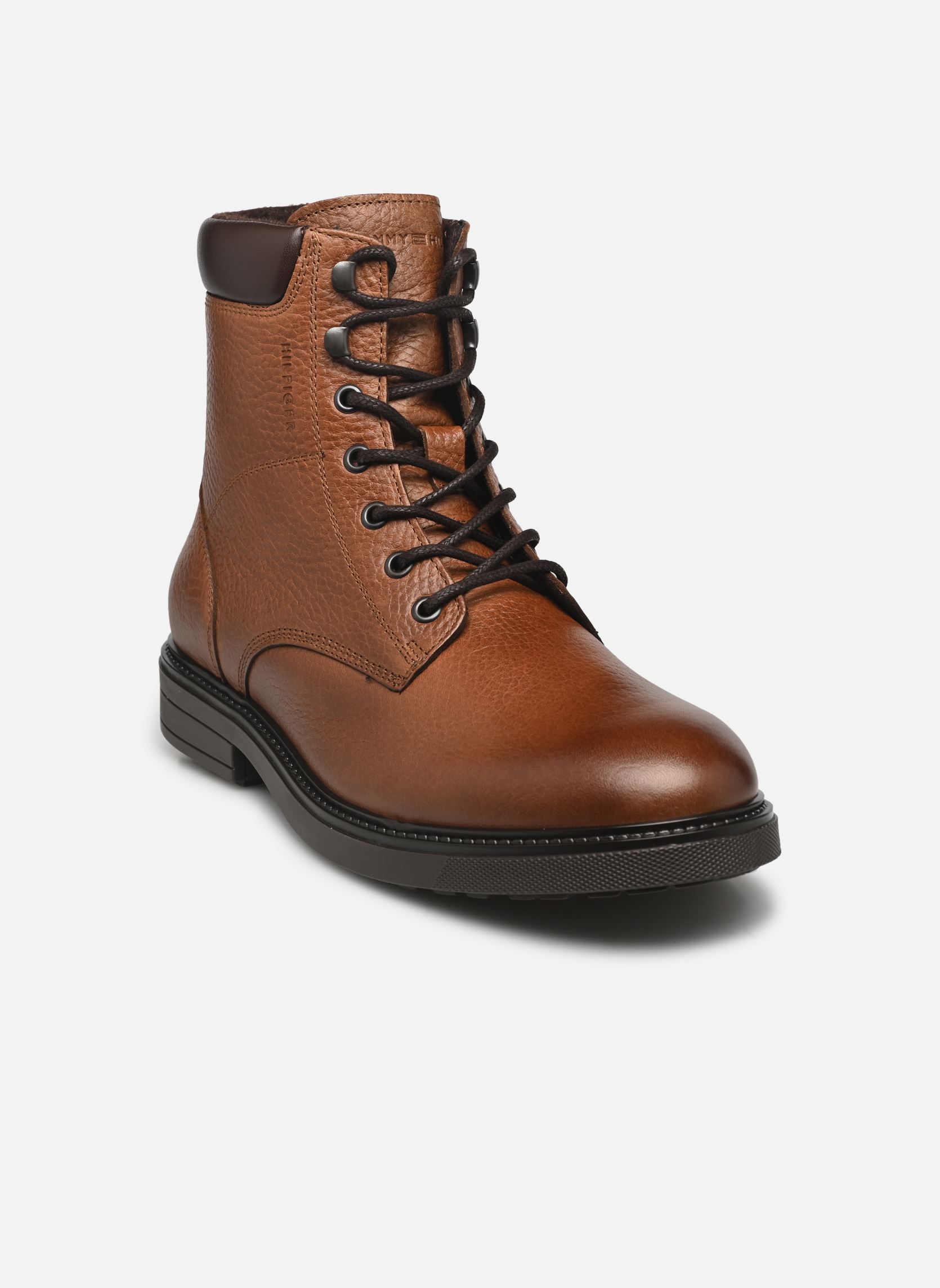 Bottines à lacets HILFIGER OUTDOOR WARM LTH BOOT homme marron Tommy Hilfiger Bottines à lacets HILFIGER OUTDOOR WARM LTH BOOT homme marron GVI WINTER COGNAC