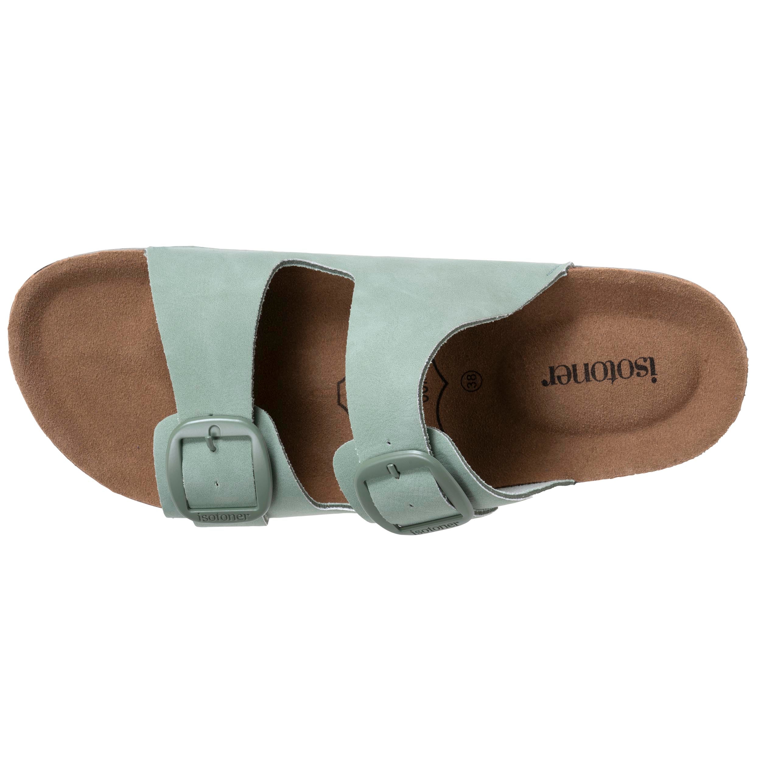 Mules Mules sandales Femme Double Bride Doré femme vert Isotoner Mules Mules sandales Femme Double Bride Doré femme vert Vert