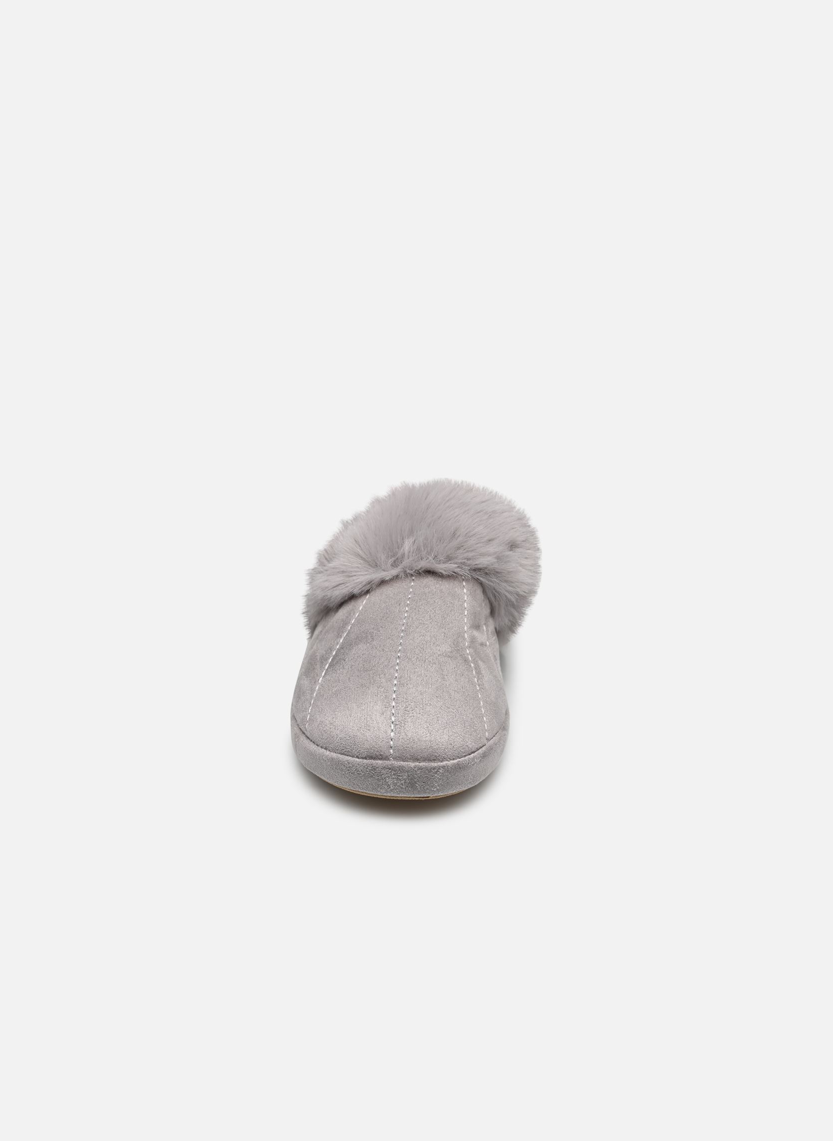 Hausschuhe Chaussons femme col fourrure damen grau Sarenza Wear Hausschuhe Chaussons femme col fourrure damen grau GRIS