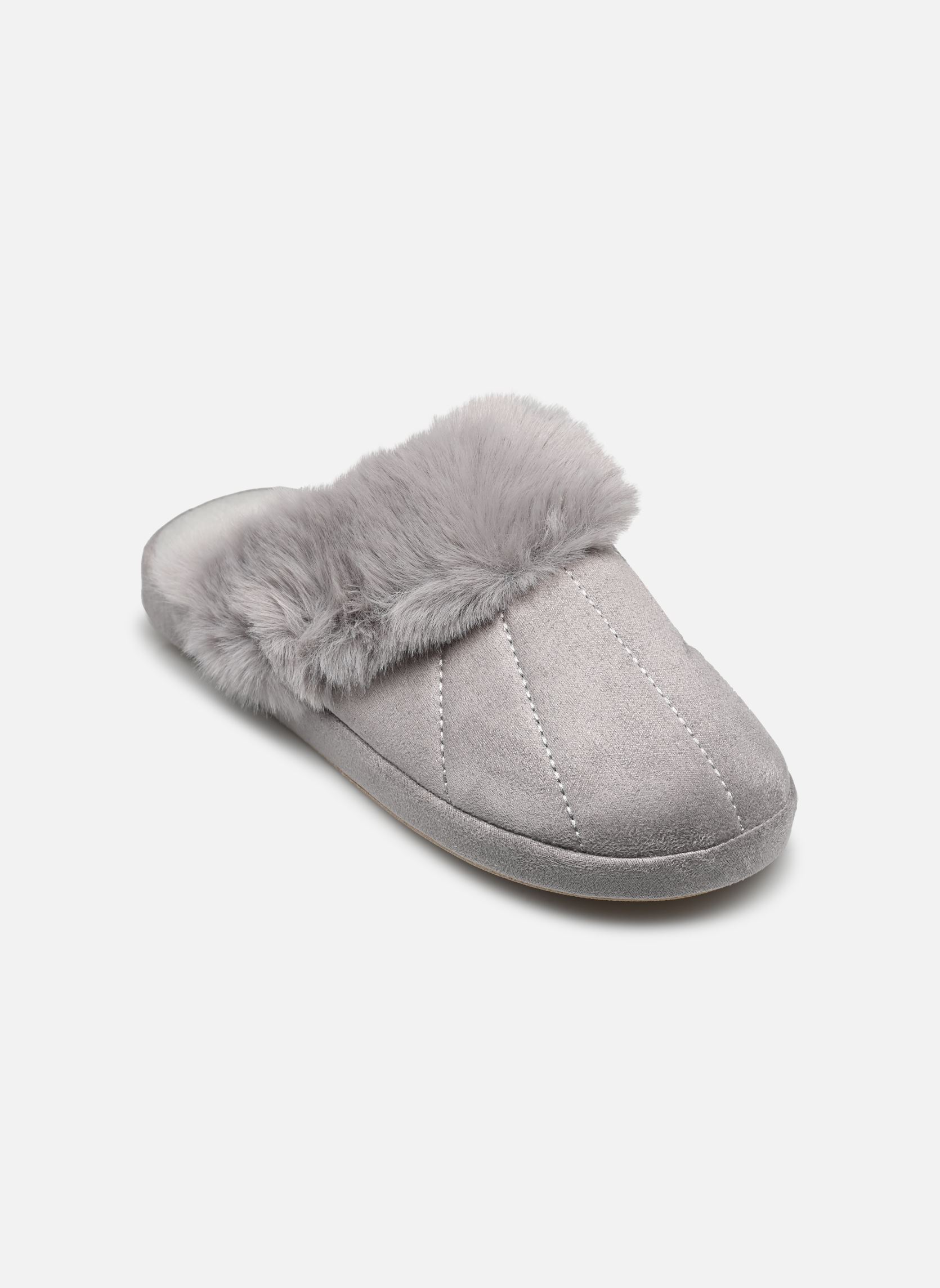 Hausschuhe Chaussons femme col fourrure damen grau Sarenza Wear Hausschuhe Chaussons femme col fourrure damen grau GRIS