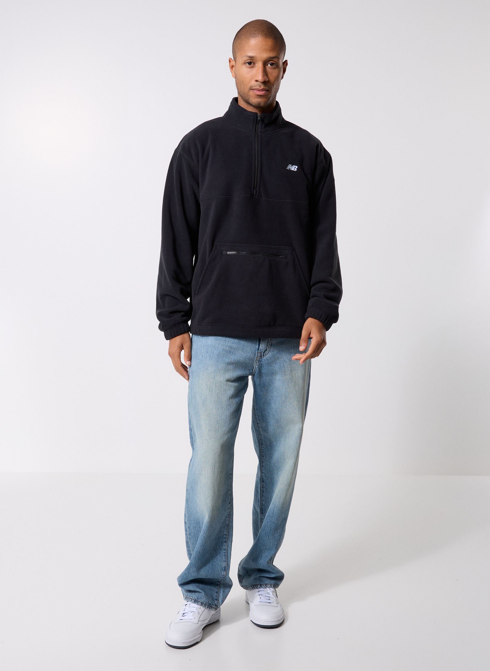 Sweats zippés Polar Fleece 1/2 Zip homme noir New Balance Sweats zippés Polar Fleece 1/2 Zip homme noir BLACK