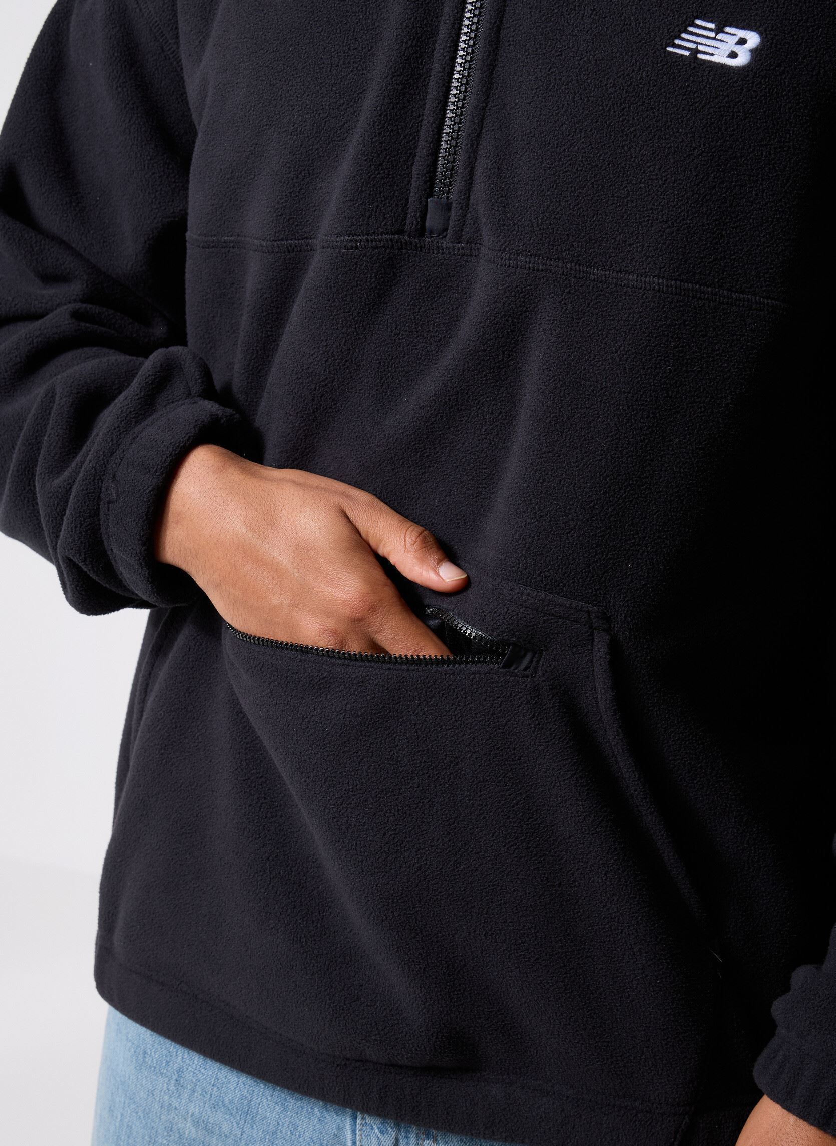 Sweats zippés Polar Fleece 1/2 Zip homme noir New Balance Sweats zippés Polar Fleece 1/2 Zip homme noir BLACK