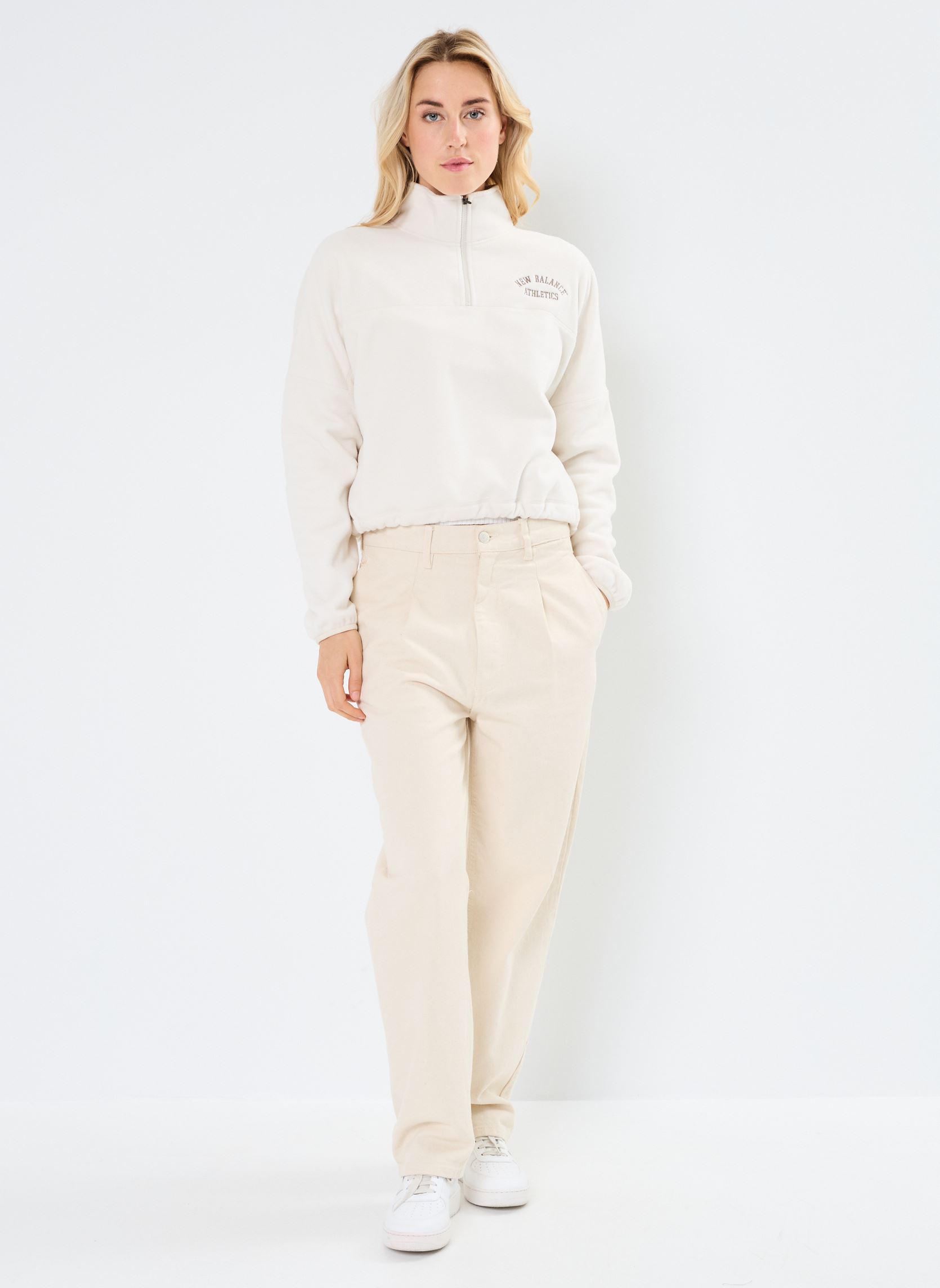 Fleece-Pullover Graphic Polar Fleece Half Zip damen beige New Balance Fleece-Pullover Graphic Polar Fleece Half Zip damen beige Linen
