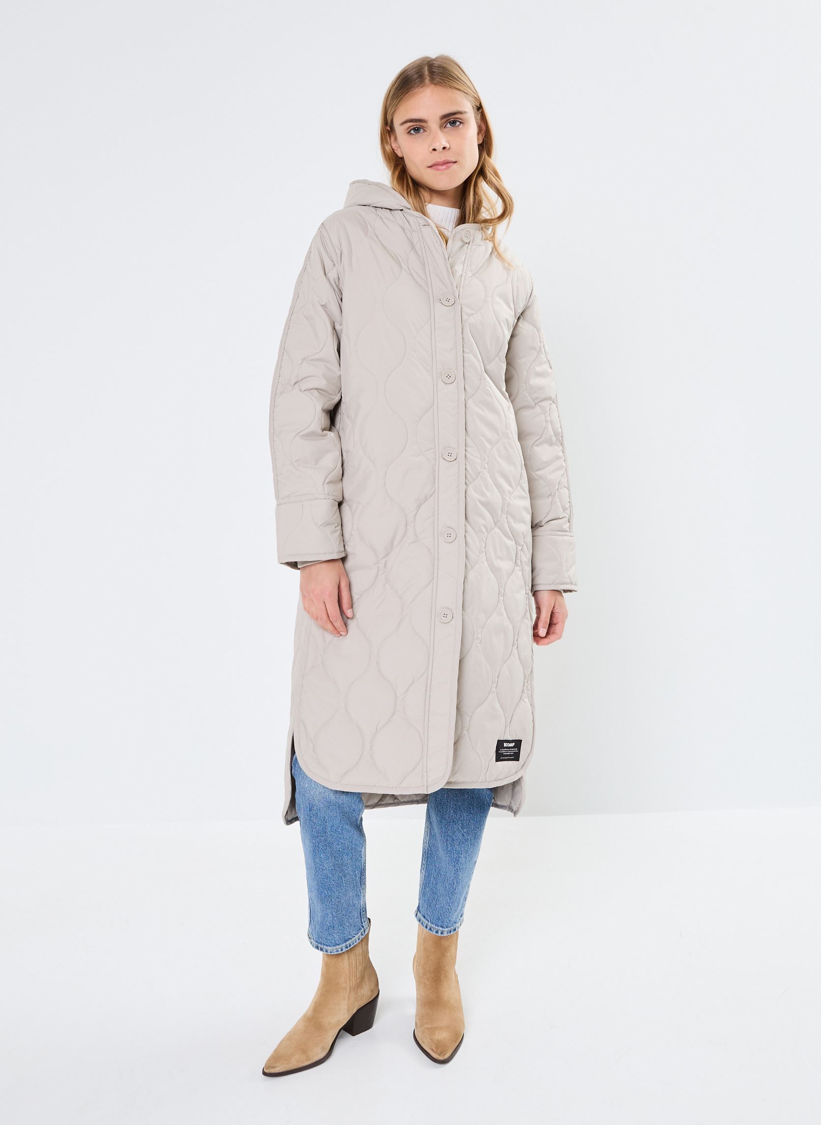 Doudounes LEZNAALF JACKET WOMAN femme blanc Ecoalf Doudounes LEZNAALF JACKET WOMAN femme blanc WASHED STONE