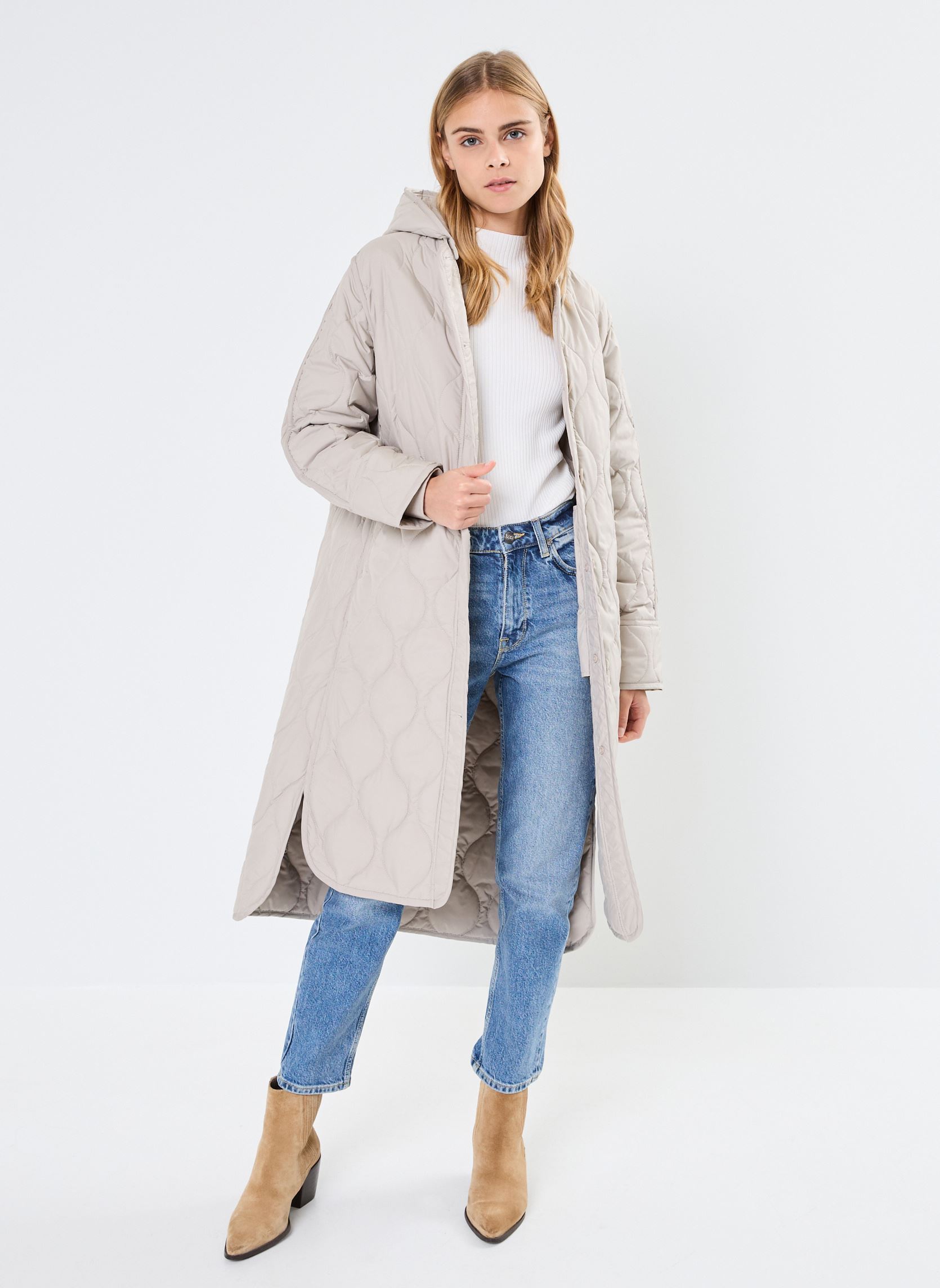 Doudounes LEZNAALF JACKET WOMAN femme blanc Ecoalf Doudounes LEZNAALF JACKET WOMAN femme blanc WASHED STONE