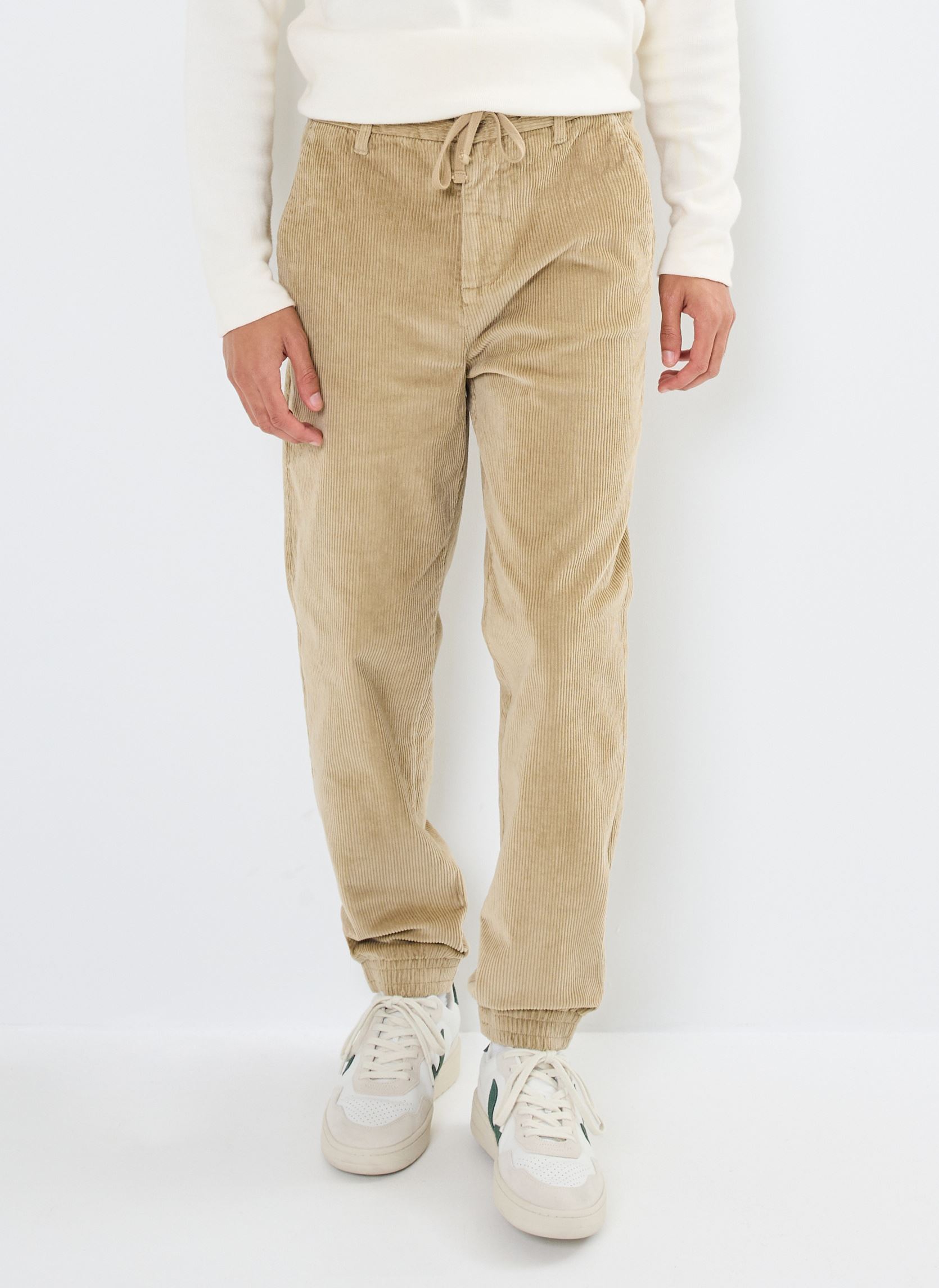 Pantalons chino PEVELOURS velours homme beige Marvin&Co Pantalons chino PEVELOURS velours homme beige Twill