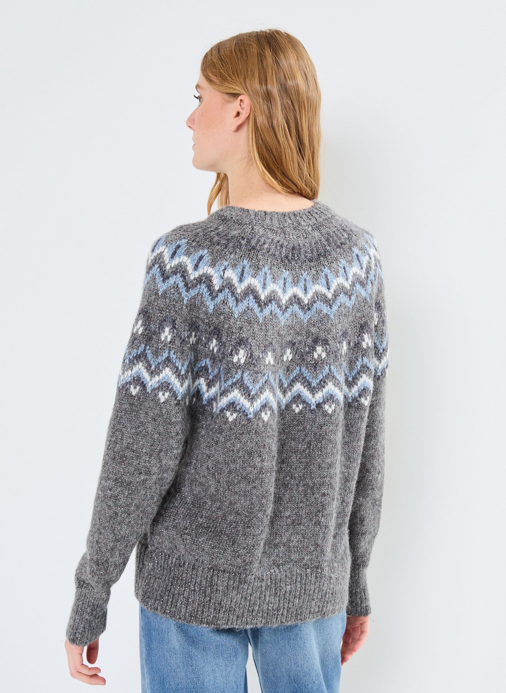 Pullover MJACQUARD damen grau MADE BY Pullover MJACQUARD damen grau IMP_JACQUARDBLEUECRU_GRIS