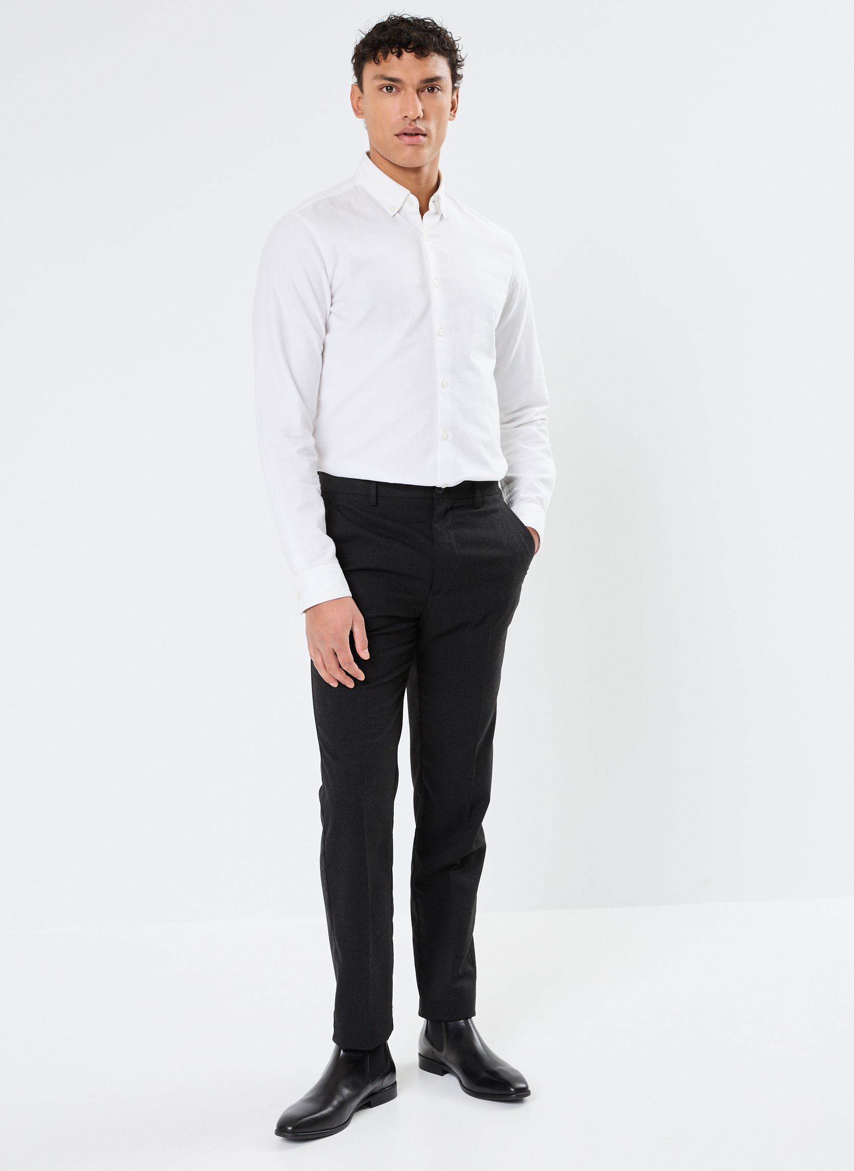 Pantalones chinos PELICHINO hombre negro Marvin&Co Pantalones chinos PELICHINO hombre negro JET BLACK