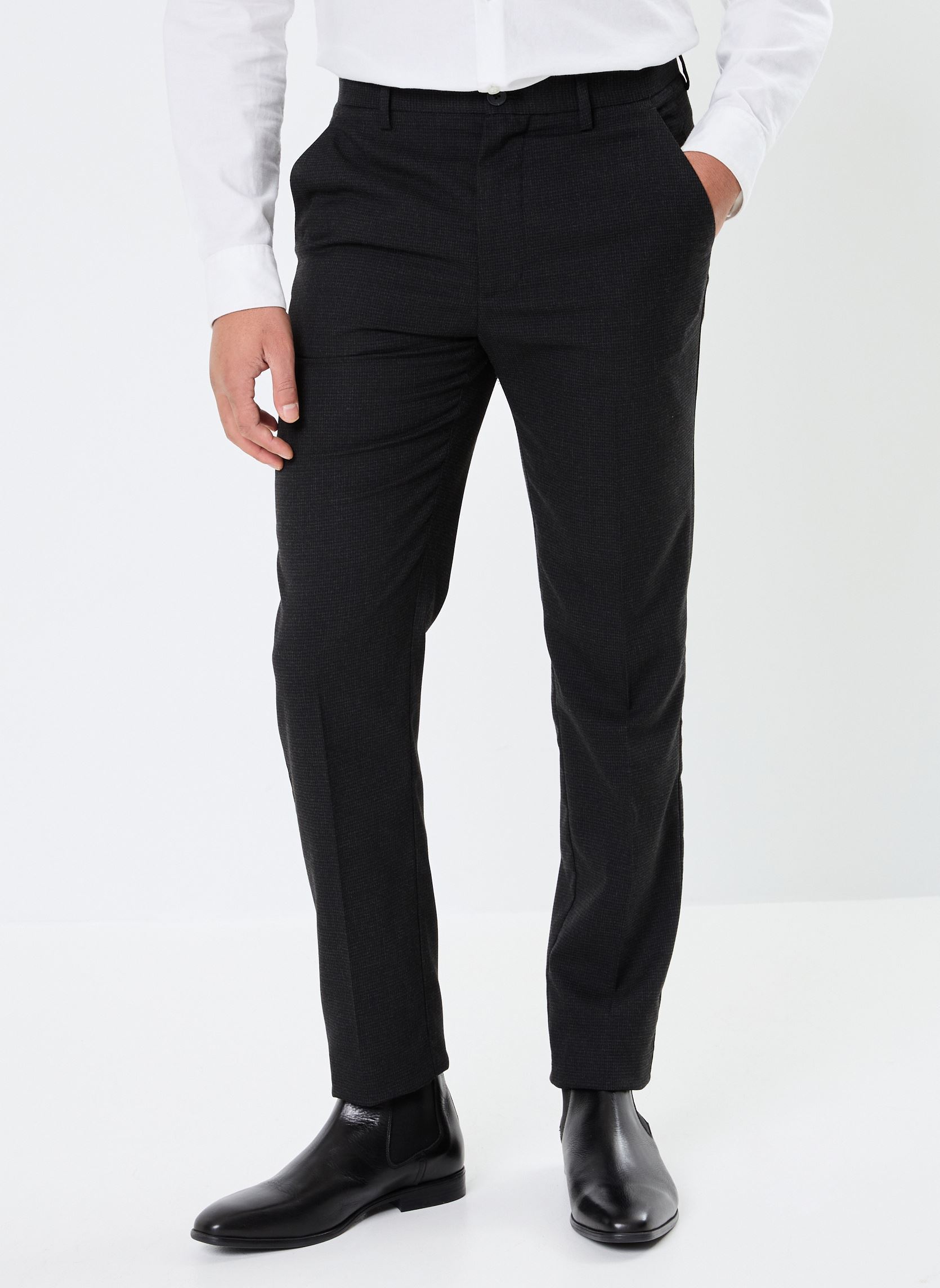 Pantalones chinos PELICHINO hombre negro Marvin&Co Pantalones chinos PELICHINO hombre negro JET BLACK