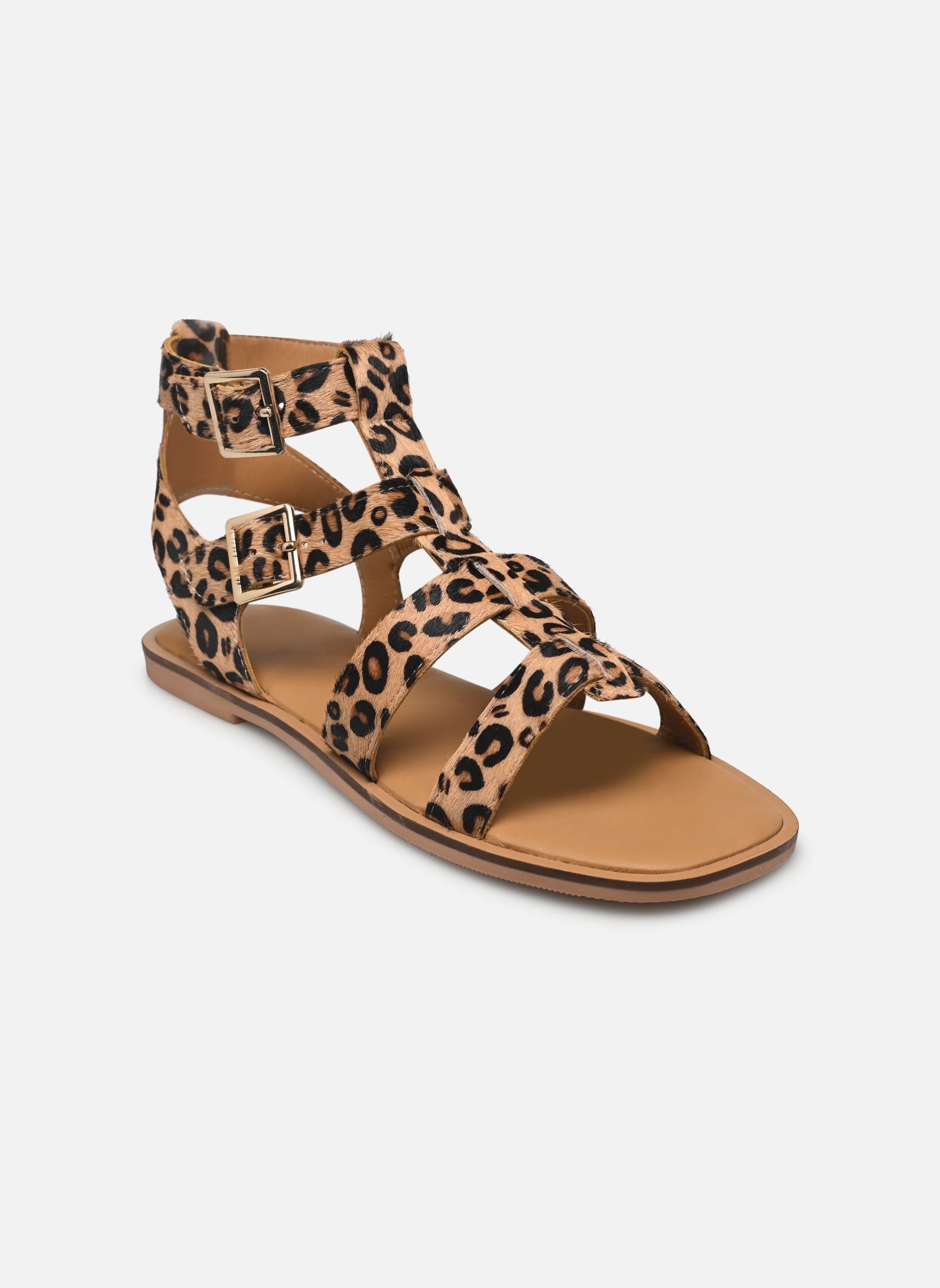 Flache Sandalen Nash damen beige Texto Flache Sandalen Nash damen beige Leopard