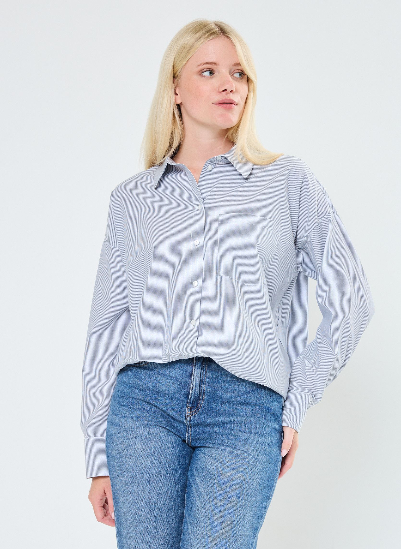 Langarm-Hemden VIDARMA L/S BUTTON SHIRT - NOOS damen blau Vila Langarm-Hemden VIDARMA L/S BUTTON SHIRT - NOOS damen blau Bijou Blue