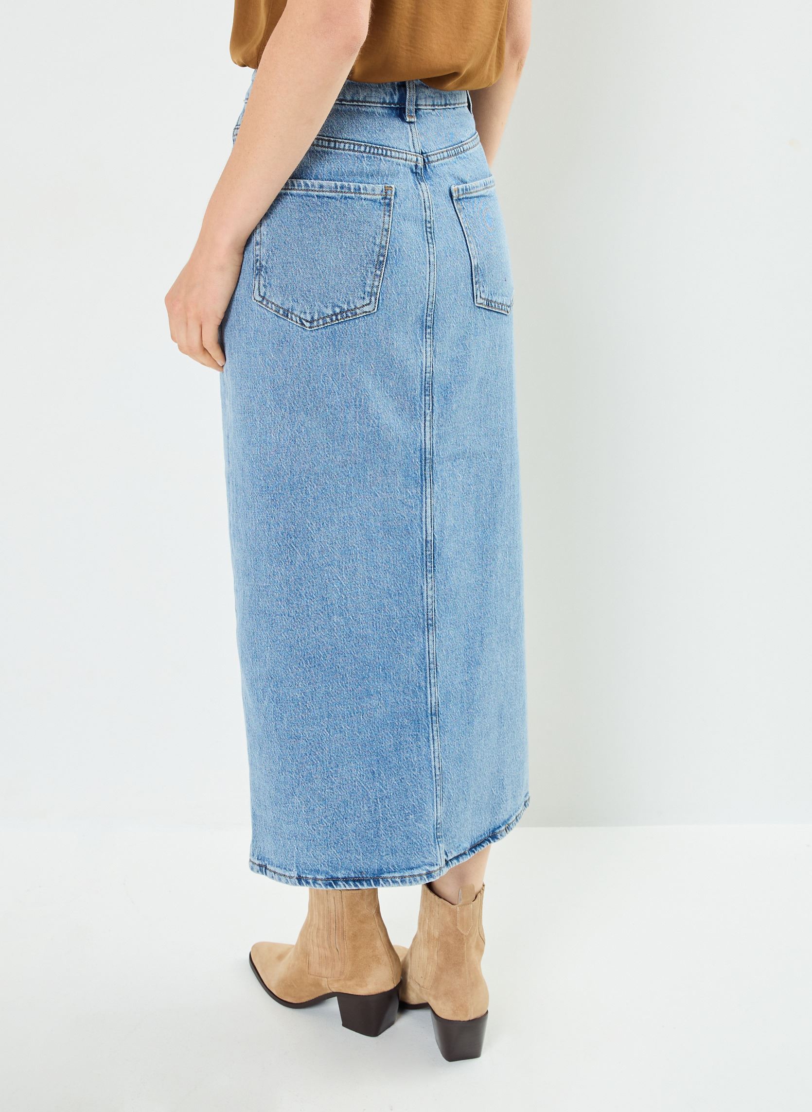Halflange rokken VIJAF HW MIDI DENIM SKIRT-NOOS dames blauw Vila Halflange rokken VIJAF HW MIDI DENIM SKIRT-NOOS dames blauw MEDIUM BLUE DENIM