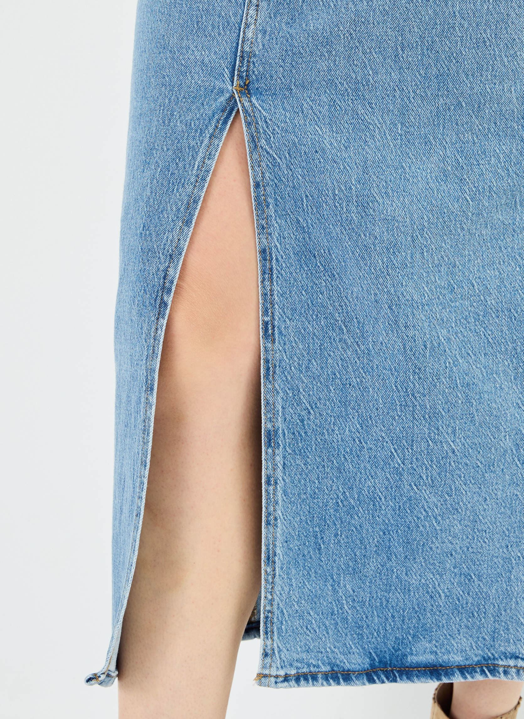 Halflange rokken VIJAF HW MIDI DENIM SKIRT-NOOS dames blauw Vila Halflange rokken VIJAF HW MIDI DENIM SKIRT-NOOS dames blauw MEDIUM BLUE DENIM