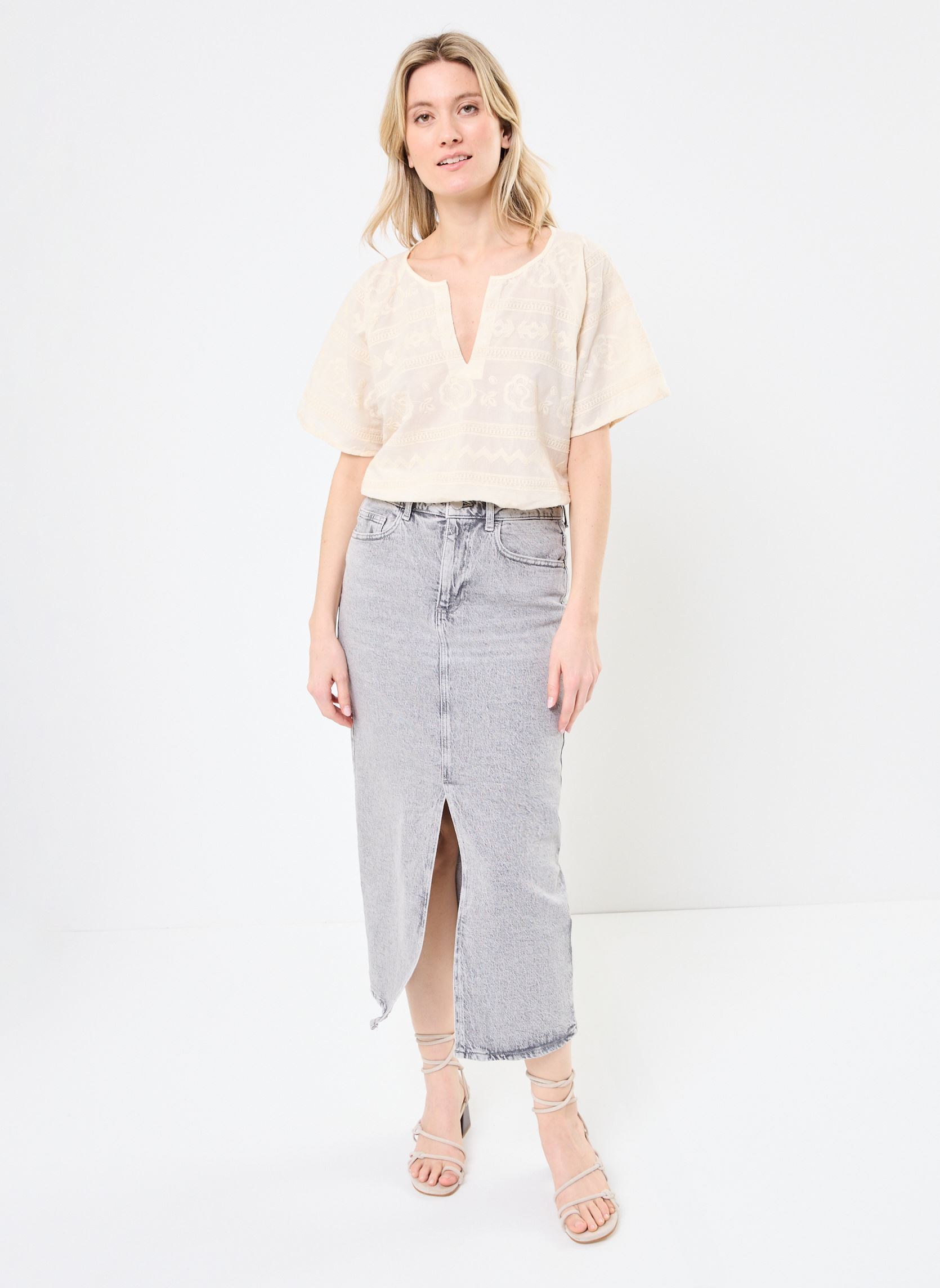 Midi-Röcke VIJAF HW MIDI DENIM SKIRT-NOOS damen grau Vila Midi-Röcke VIJAF HW MIDI DENIM SKIRT-NOOS damen grau LIGHT GREY DENIM