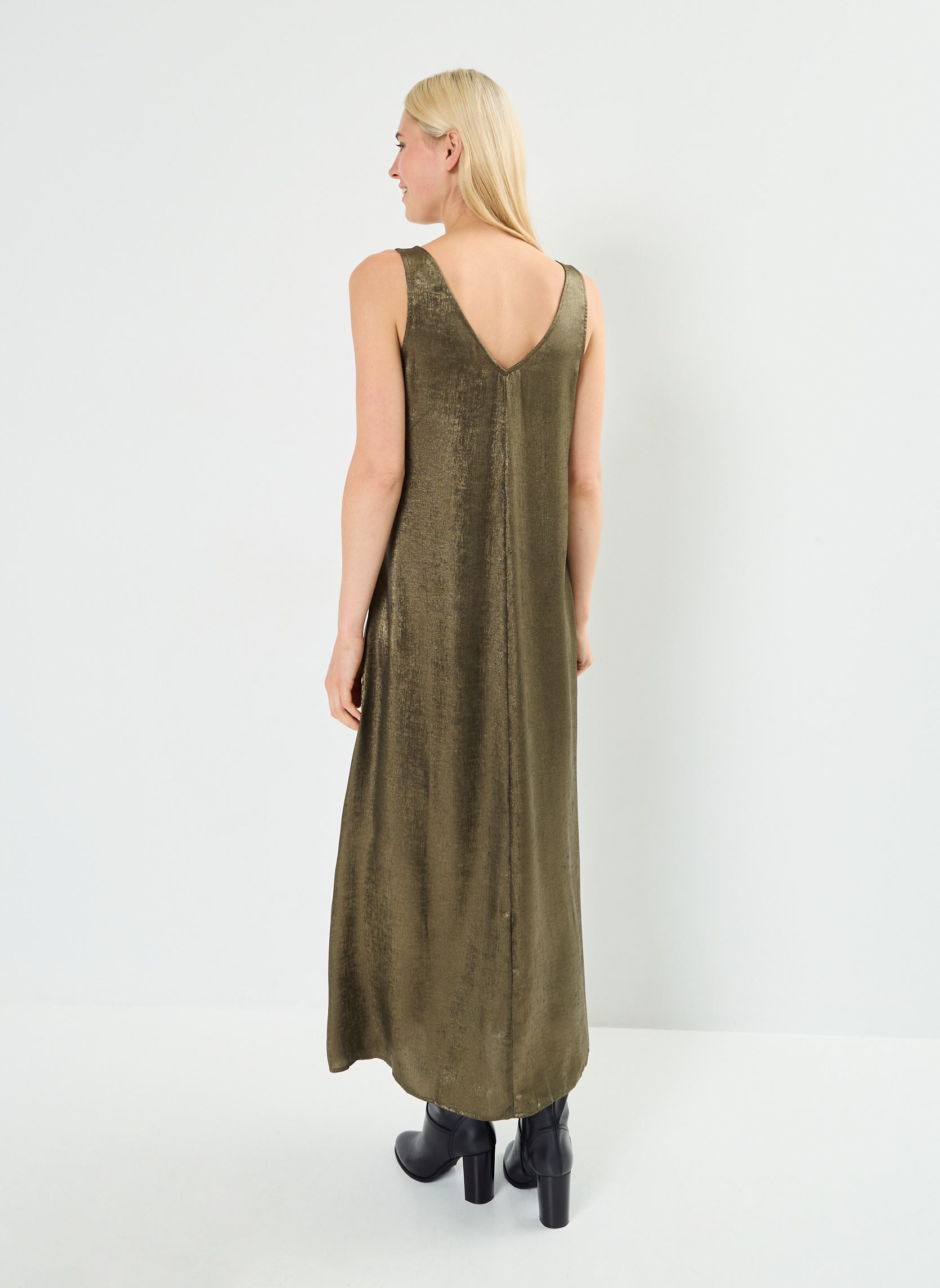 Lange Kleider VIMETALLA V-NECK S/L ANKLE DRESS/C29 damen grün Vila Lange Kleider VIMETALLA V-NECK S/L ANKLE DRESS/C29 damen grün Gothic olive