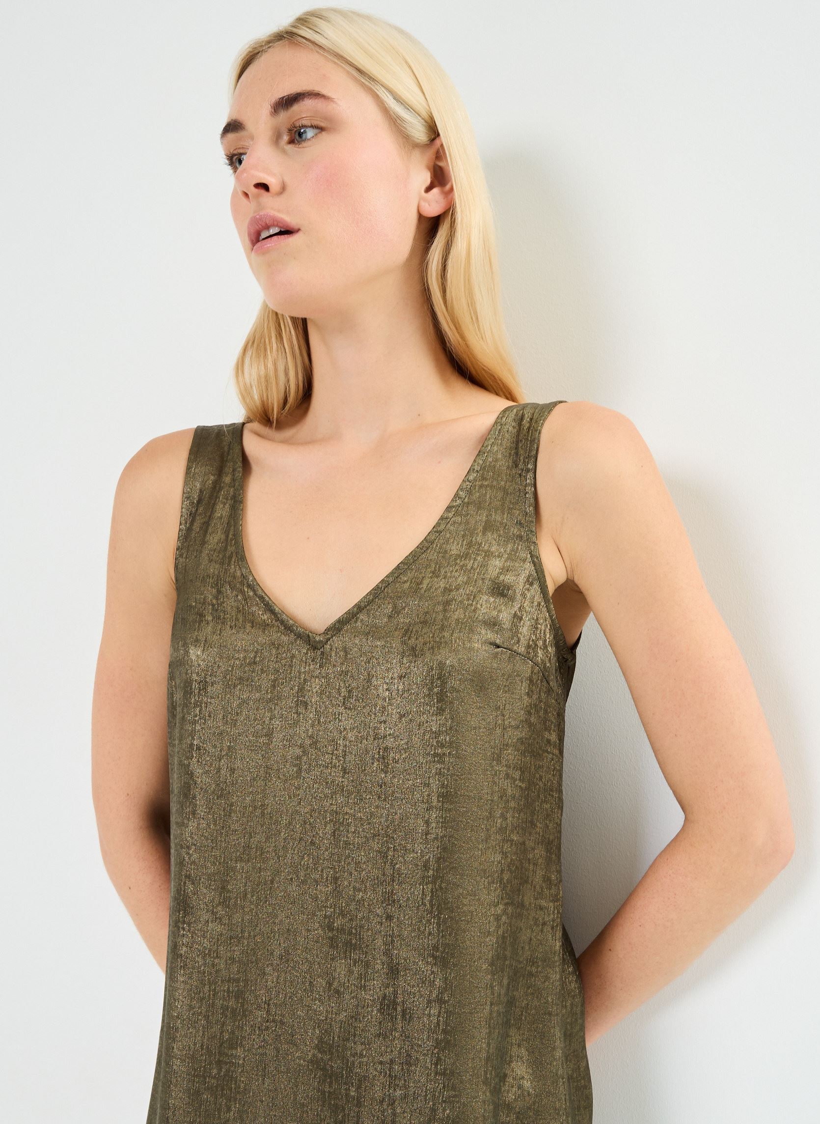 Lange Kleider VIMETALLA V-NECK S/L ANKLE DRESS/C29 damen grün Vila Lange Kleider VIMETALLA V-NECK S/L ANKLE DRESS/C29 damen grün Gothic olive