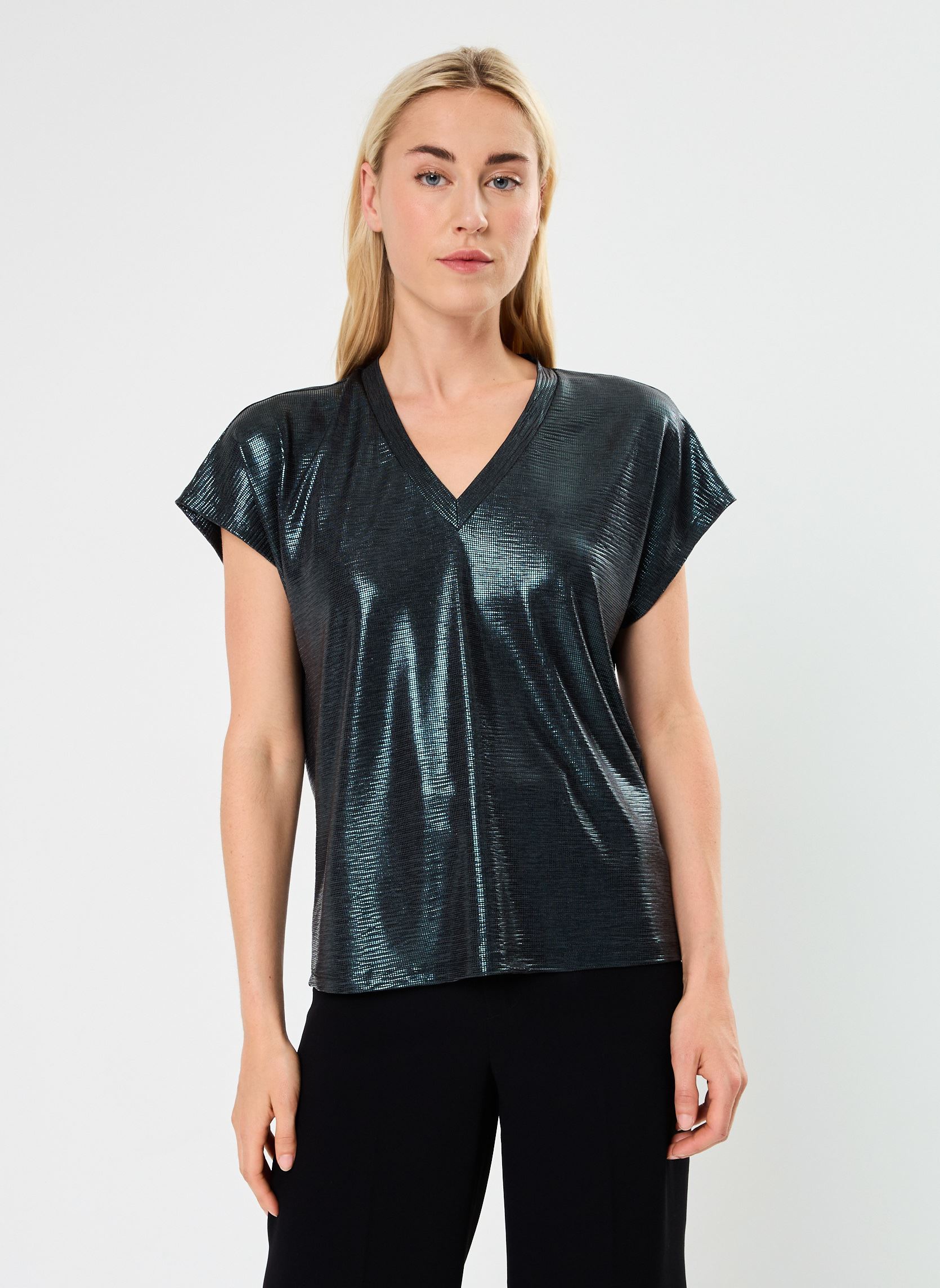 Tee-shirts manches courtes VISAINA V-NECK CAPSLEEVE T-SHIRT/C29 femme vert Vila Tee-shirts manches courtes VISAINA V-NECK CAPSLEEVE T-SHIRT/C29 femme vert Scarab