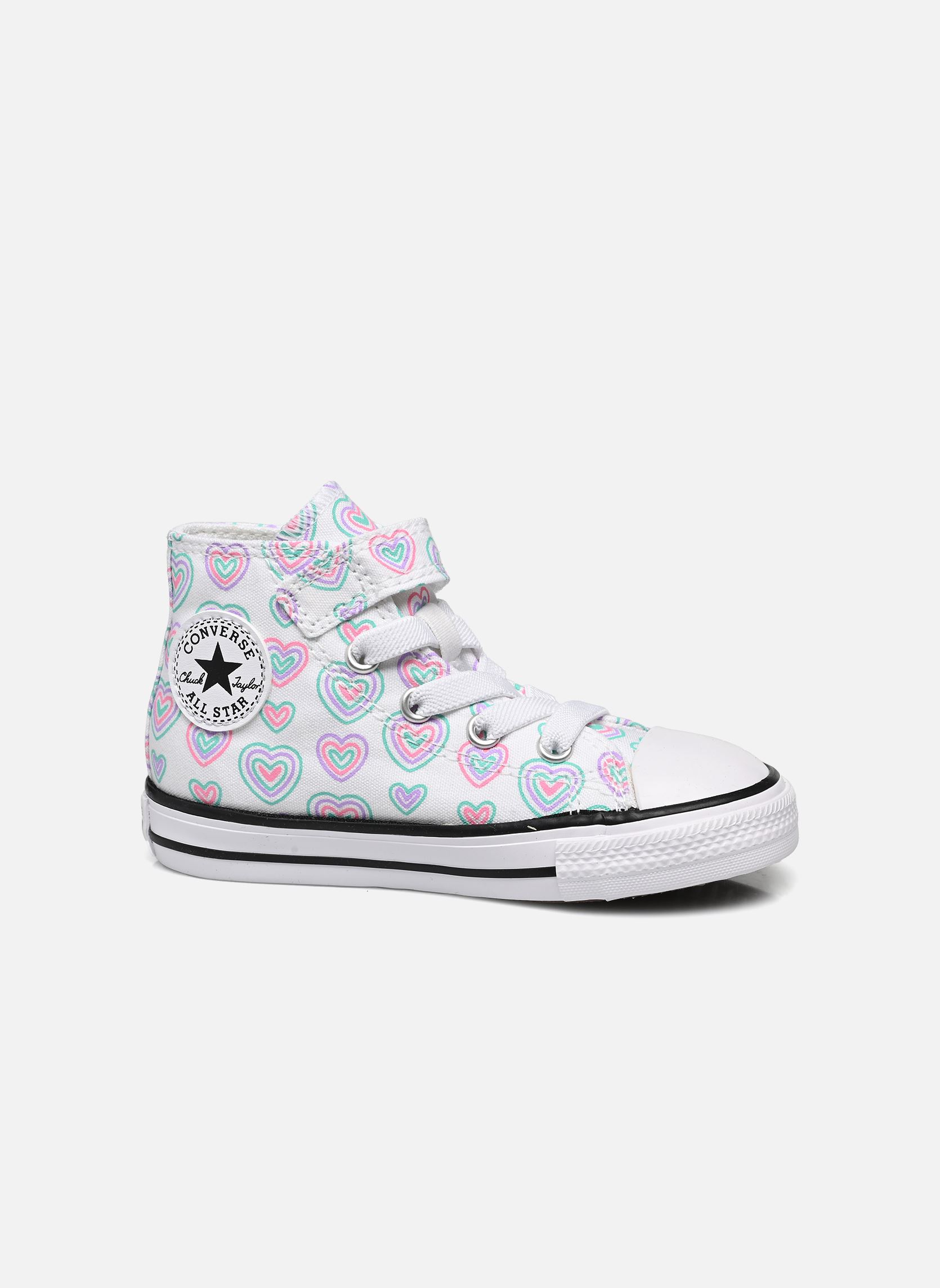 Knöchelhohe Sneaker Chuck Taylor All Star 1V Hi I mädchen weiß Converse Knöchelhohe Sneaker Chuck Taylor All Star 1V Hi I mädchen weiß White/Oops Pink/White