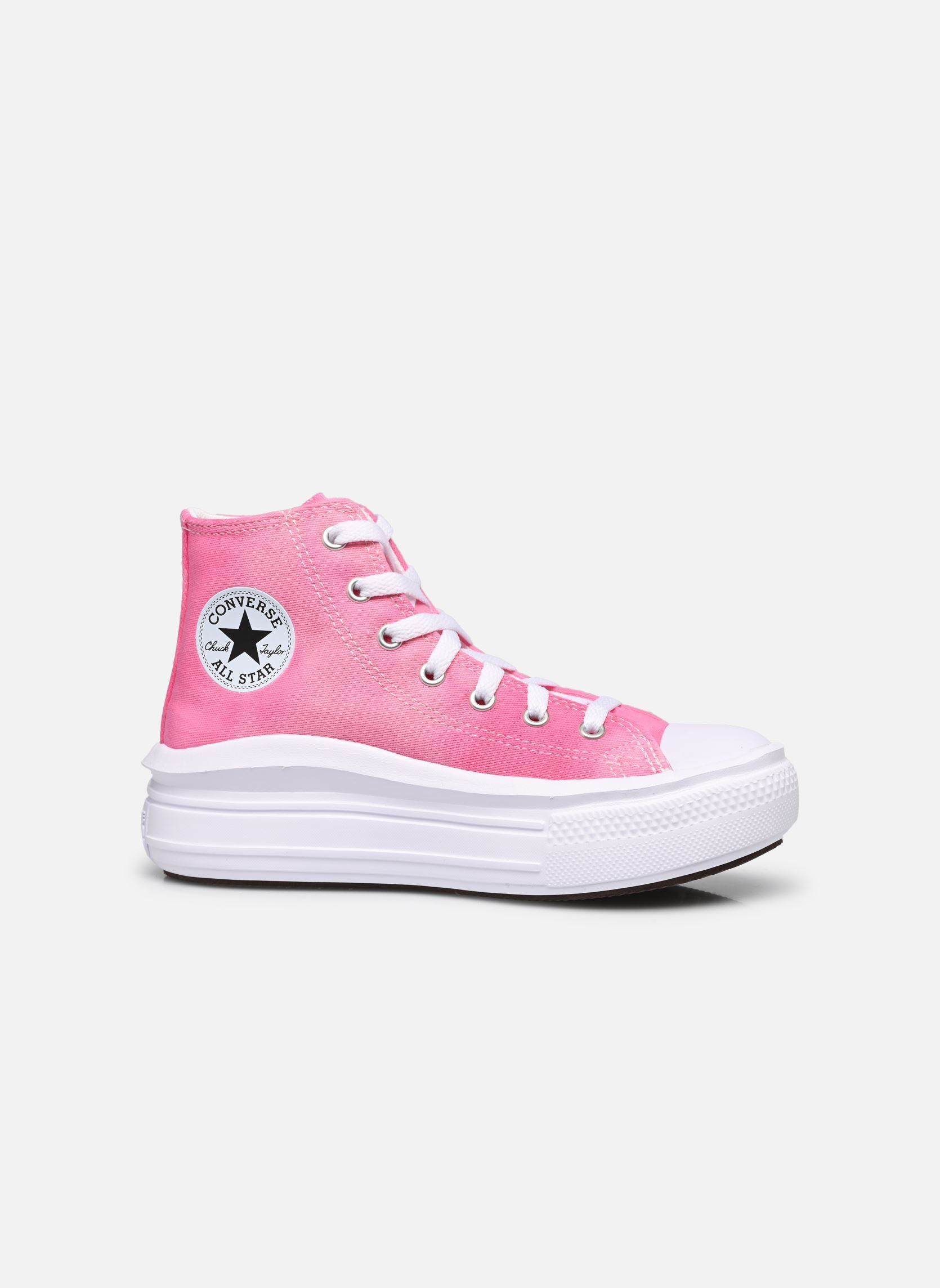 Baskets hautes Chuck Taylor All Star Move Hi C fille rose Converse Baskets hautes Chuck Taylor All Star Move Hi C fille rose White/Chaos Fuchsia