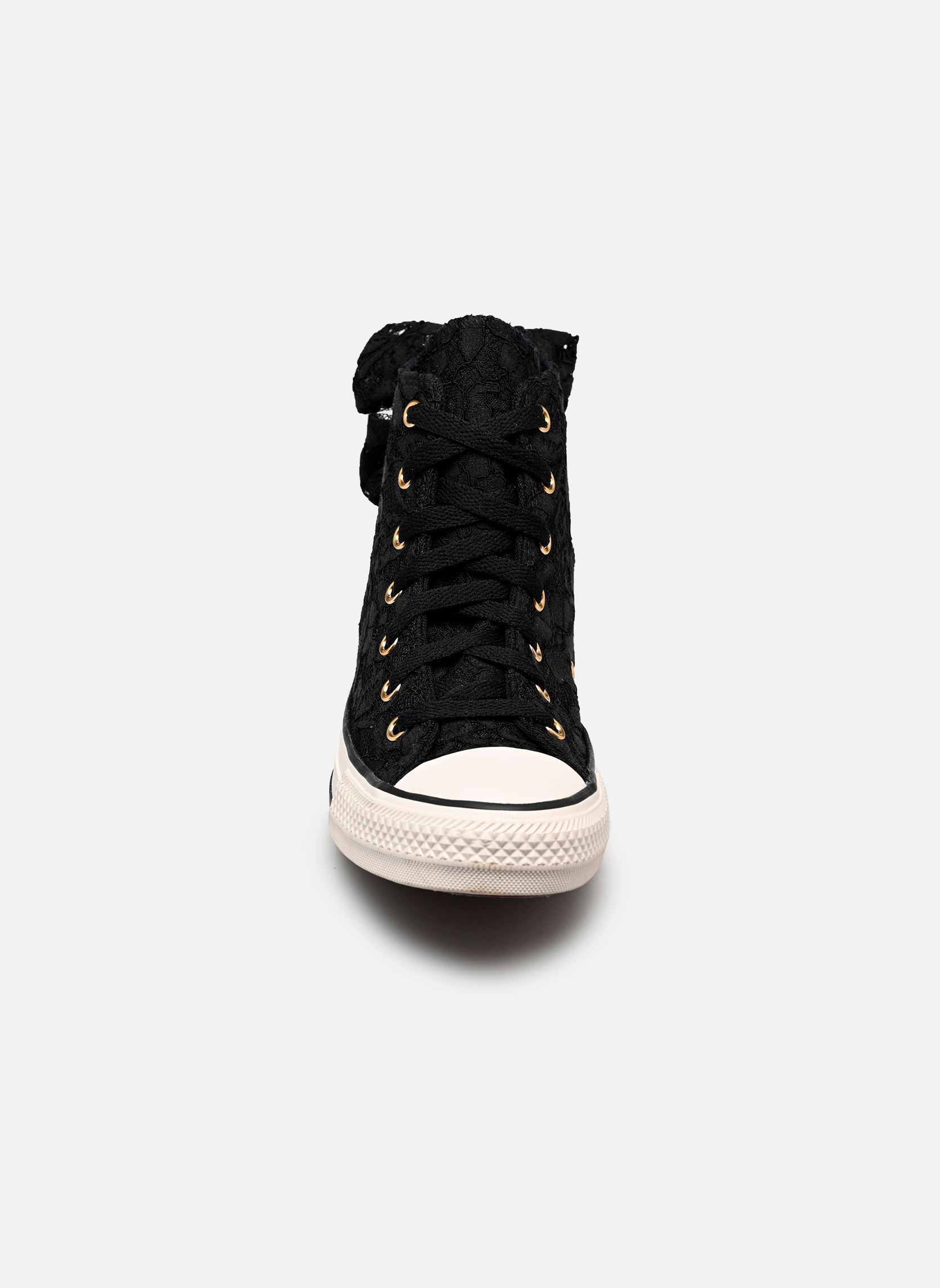 Knöchelhohe Sneaker Chuck Taylor All Star Hi J mädchen schwarz Converse Knöchelhohe Sneaker Chuck Taylor All Star Hi J mädchen schwarz BLACK/METALLIC LIGHT GOLD