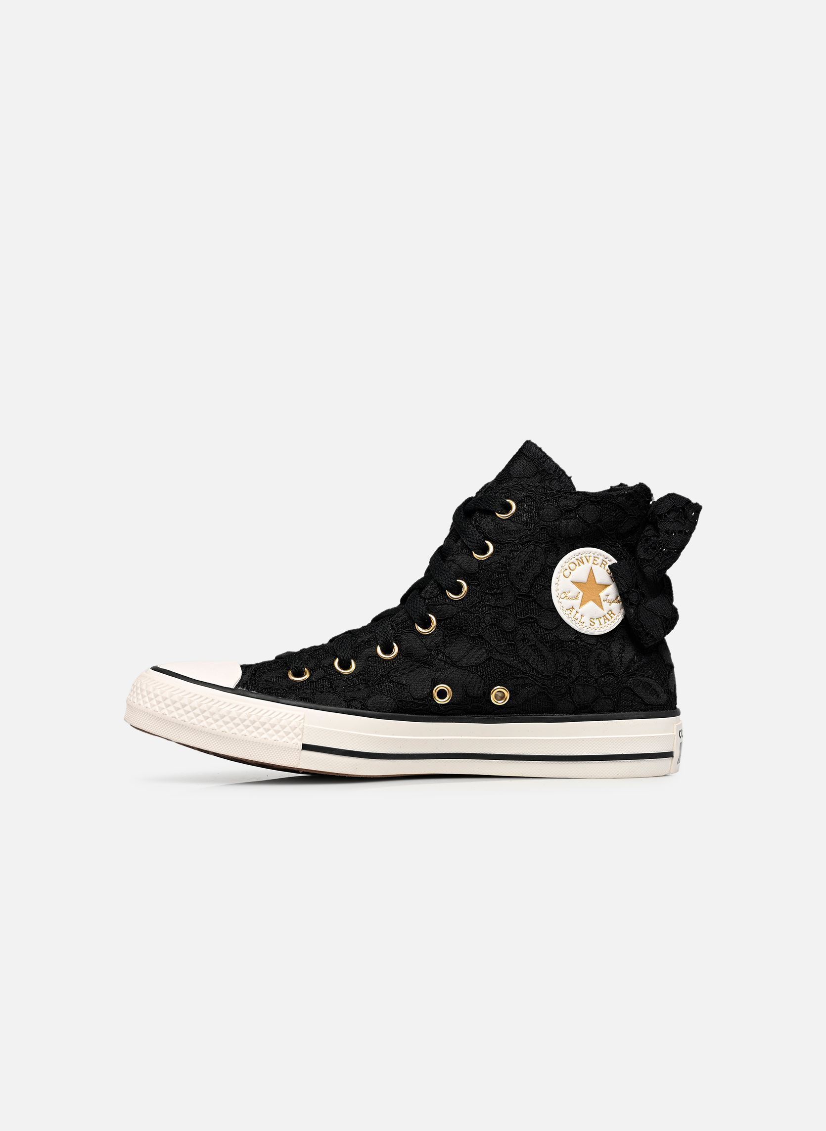 Knöchelhohe Sneaker Chuck Taylor All Star Hi J mädchen schwarz Converse Knöchelhohe Sneaker Chuck Taylor All Star Hi J mädchen schwarz BLACK/METALLIC LIGHT GOLD