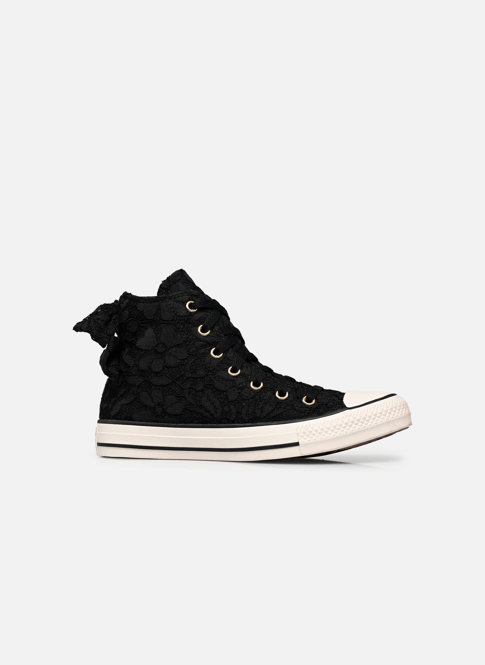Knöchelhohe Sneaker Chuck Taylor All Star Hi J mädchen schwarz Converse Knöchelhohe Sneaker Chuck Taylor All Star Hi J mädchen schwarz BLACK/METALLIC LIGHT GOLD