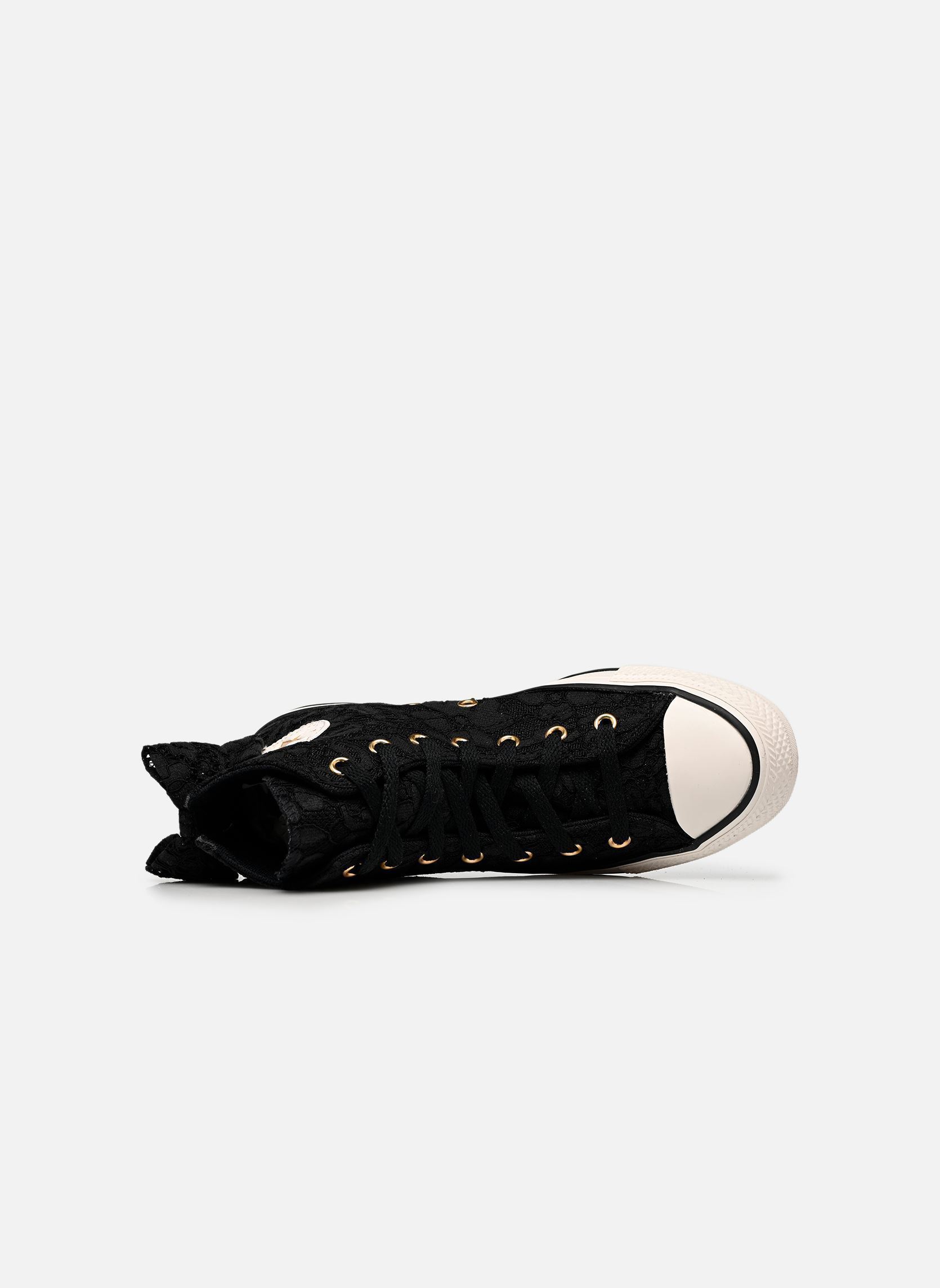 Knöchelhohe Sneaker Chuck Taylor All Star Hi J mädchen schwarz Converse Knöchelhohe Sneaker Chuck Taylor All Star Hi J mädchen schwarz BLACK/METALLIC LIGHT GOLD