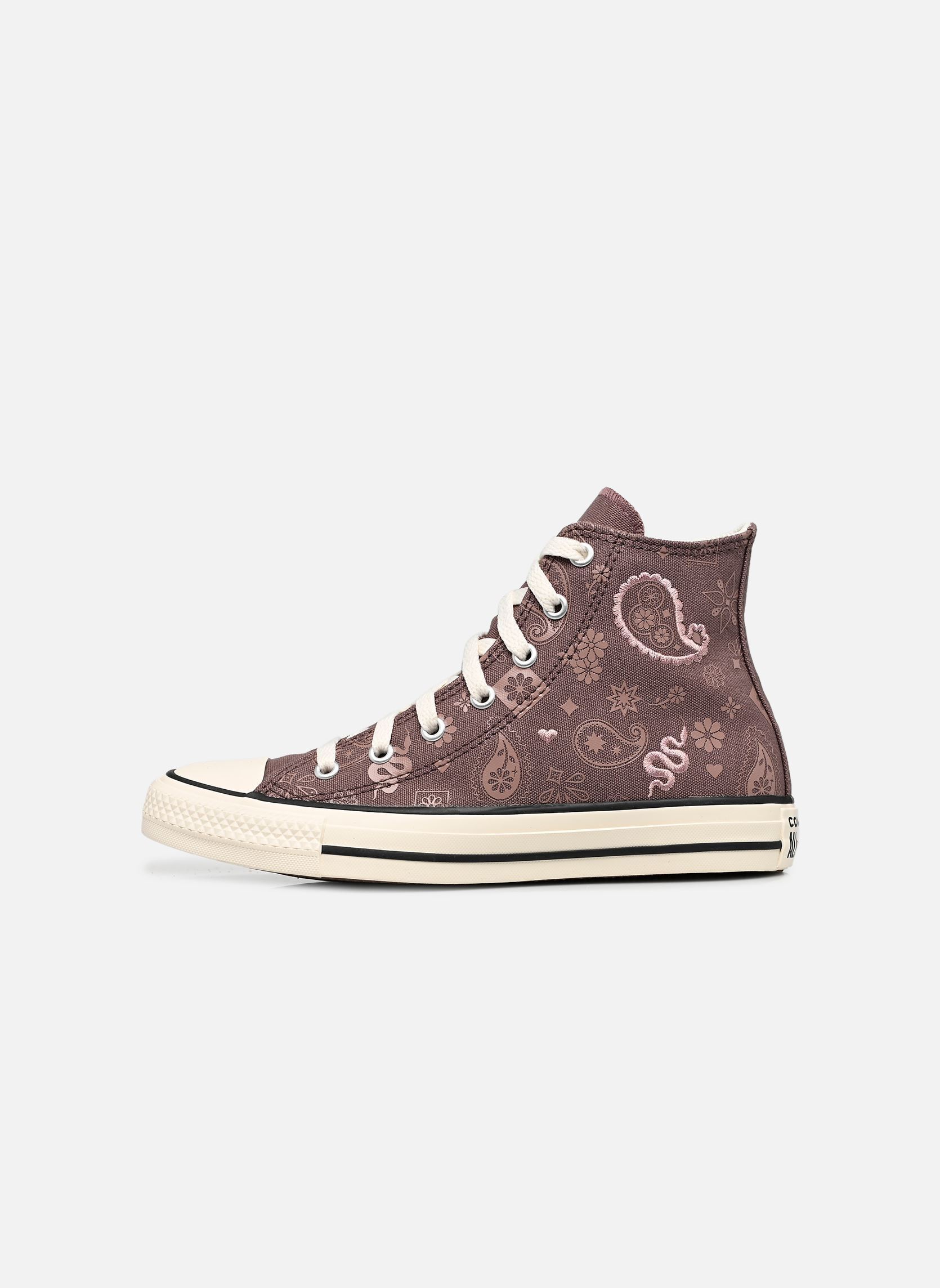 Knöchelhohe Sneaker Chuck Taylor All Star Hi J mädchen braun Converse Knöchelhohe Sneaker Chuck Taylor All Star Hi J mädchen braun POT HOLE PLUM/BITE THE DUST