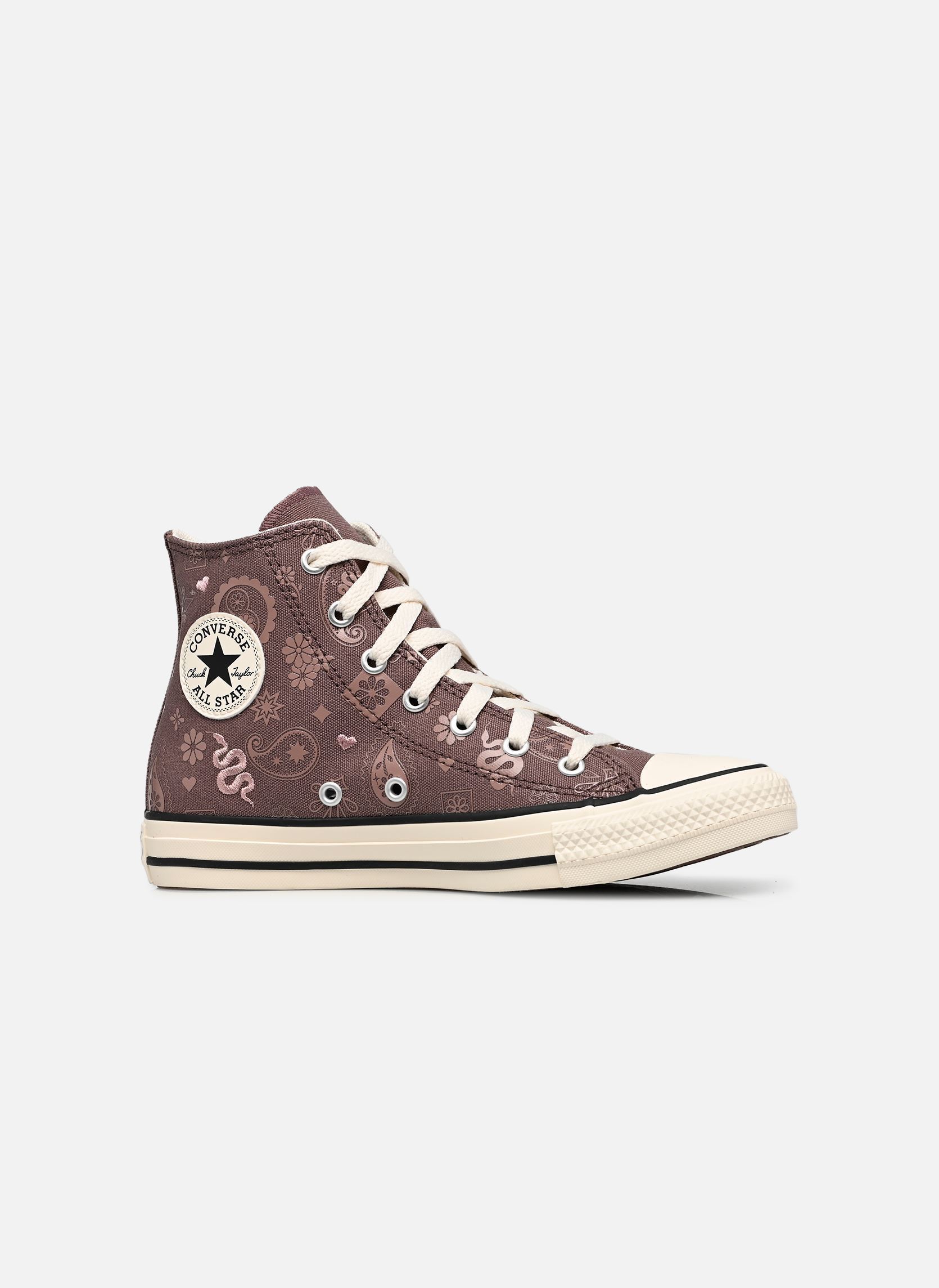 Knöchelhohe Sneaker Chuck Taylor All Star Hi J mädchen braun Converse Knöchelhohe Sneaker Chuck Taylor All Star Hi J mädchen braun POT HOLE PLUM/BITE THE DUST