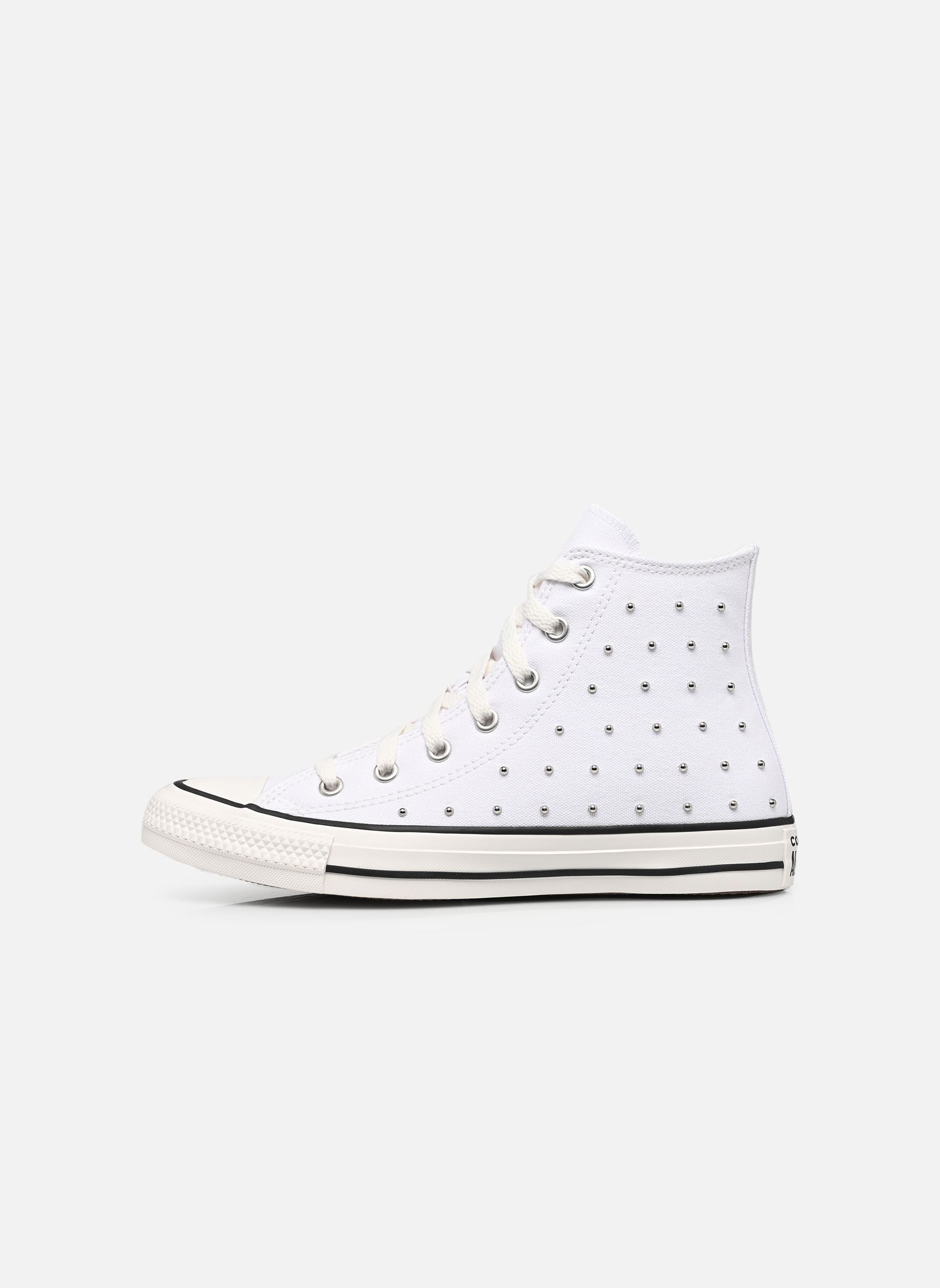 Knöchelhohe Sneaker Chuck Taylor All Star Hi J mädchen weiß Converse Knöchelhohe Sneaker Chuck Taylor All Star Hi J mädchen weiß WHITE/VINTAGE WHITE/BLACK