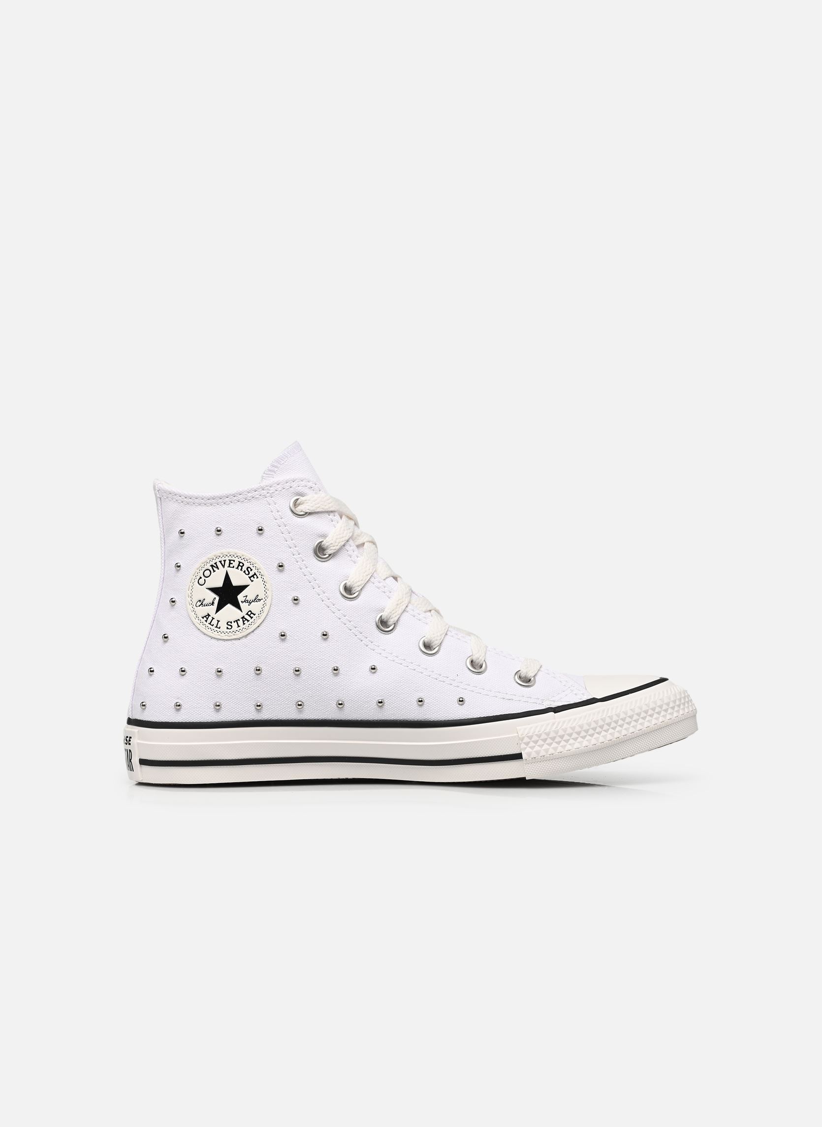 Knöchelhohe Sneaker Chuck Taylor All Star Hi J mädchen weiß Converse Knöchelhohe Sneaker Chuck Taylor All Star Hi J mädchen weiß WHITE/VINTAGE WHITE/BLACK