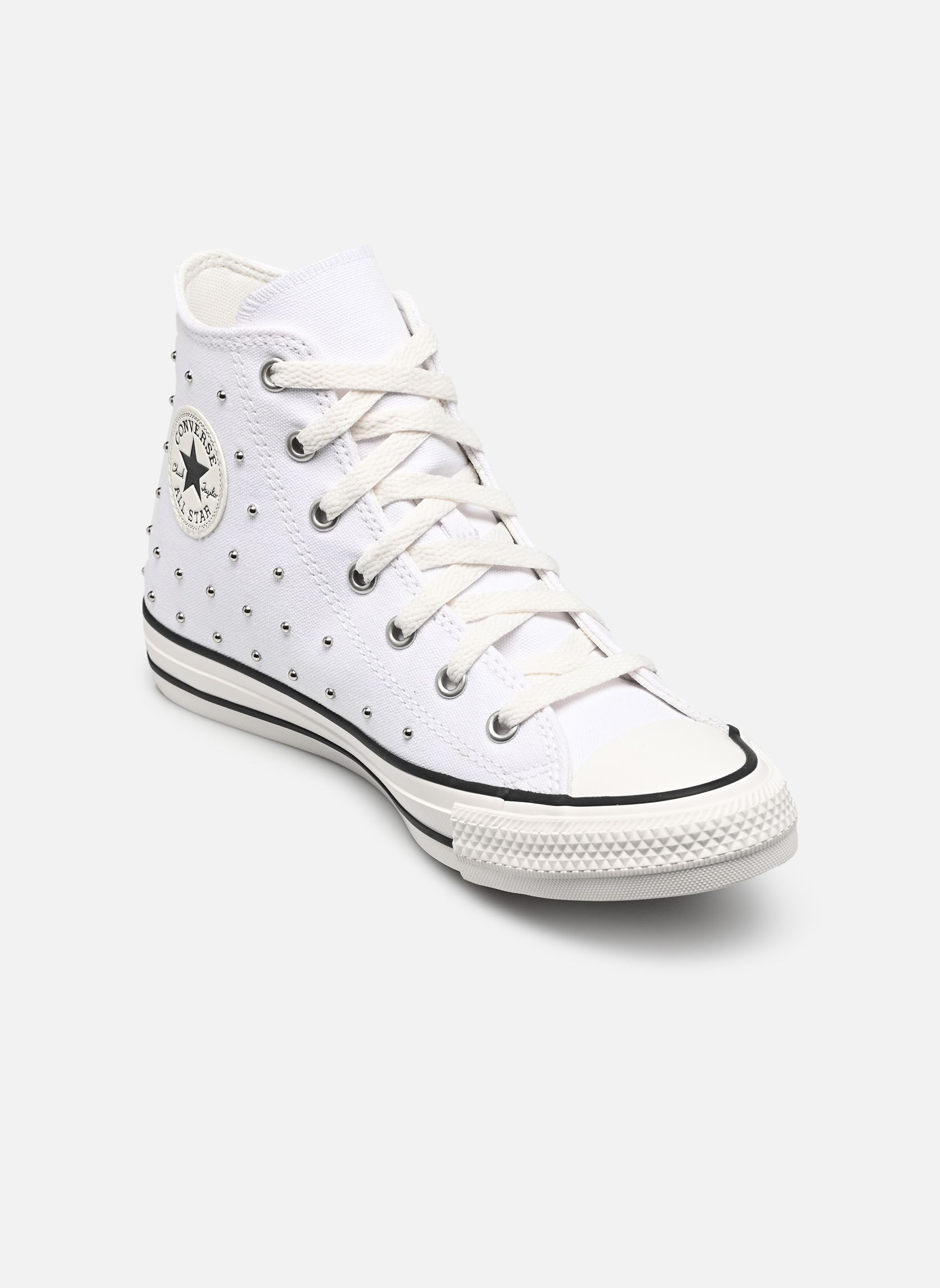 Knöchelhohe Sneaker Chuck Taylor All Star Hi J mädchen weiß Converse Knöchelhohe Sneaker Chuck Taylor All Star Hi J mädchen weiß WHITE/VINTAGE WHITE/BLACK
